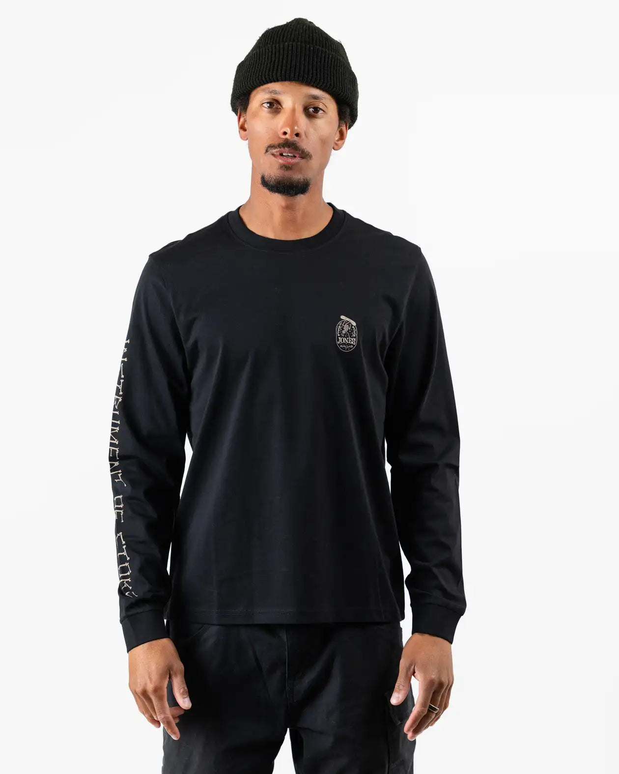 Jones Graphic Organic Cotton Long Sleeve t-skjorte smoke gray