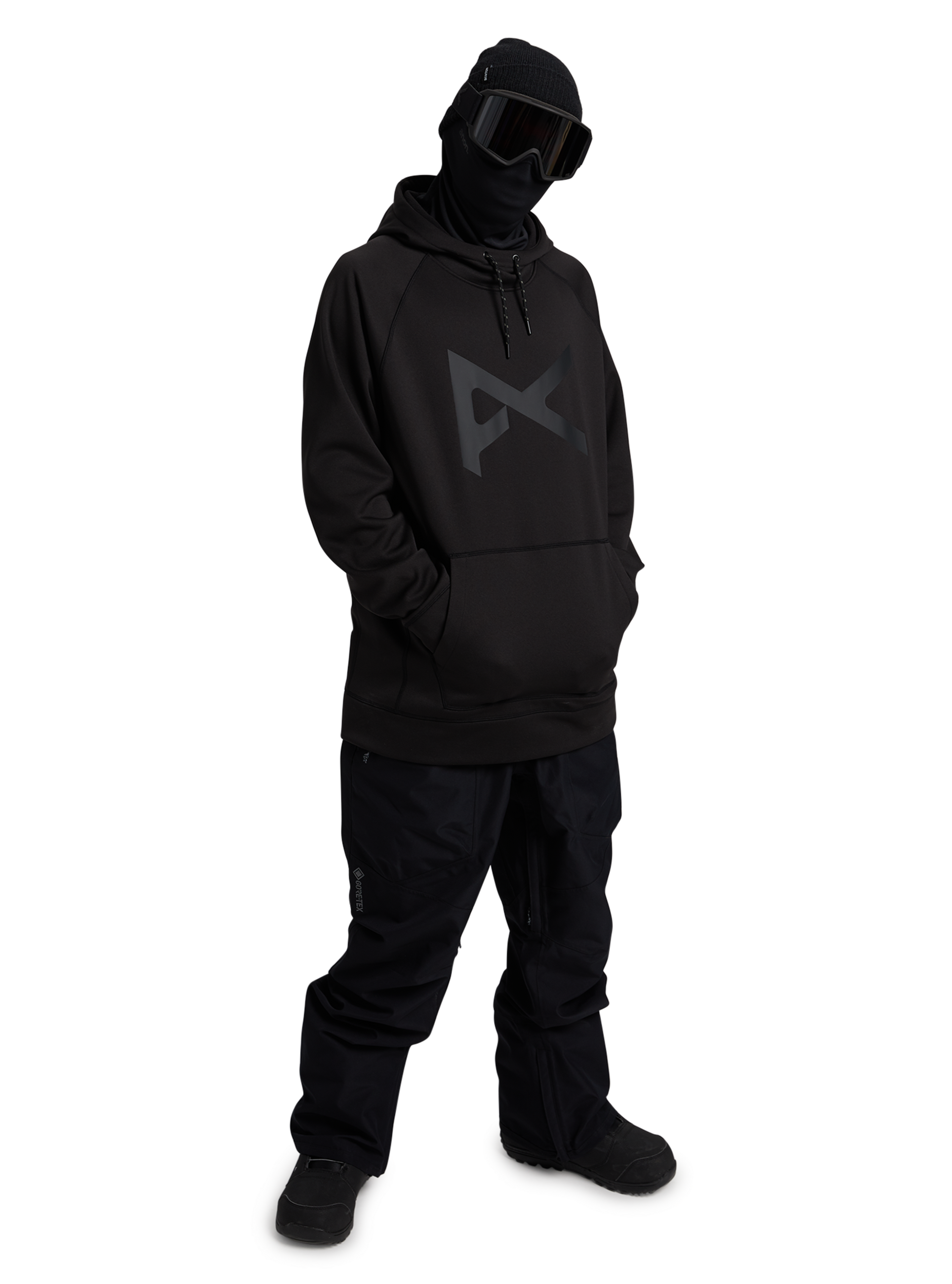 Anon MFI Pullover Hoodie hettegenser Terracotta Black fleece