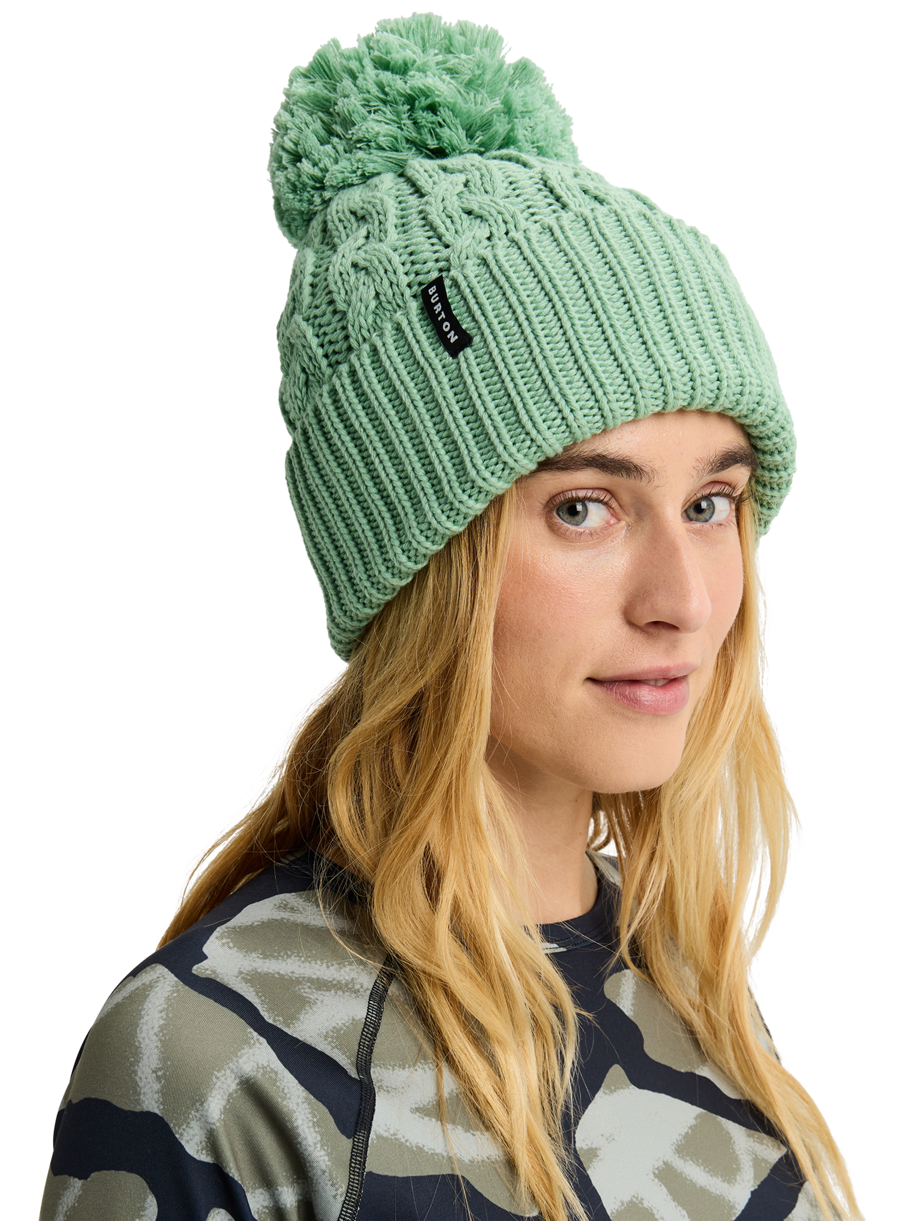 Burton Zippy lue fleecefôret dame grønn OS ull