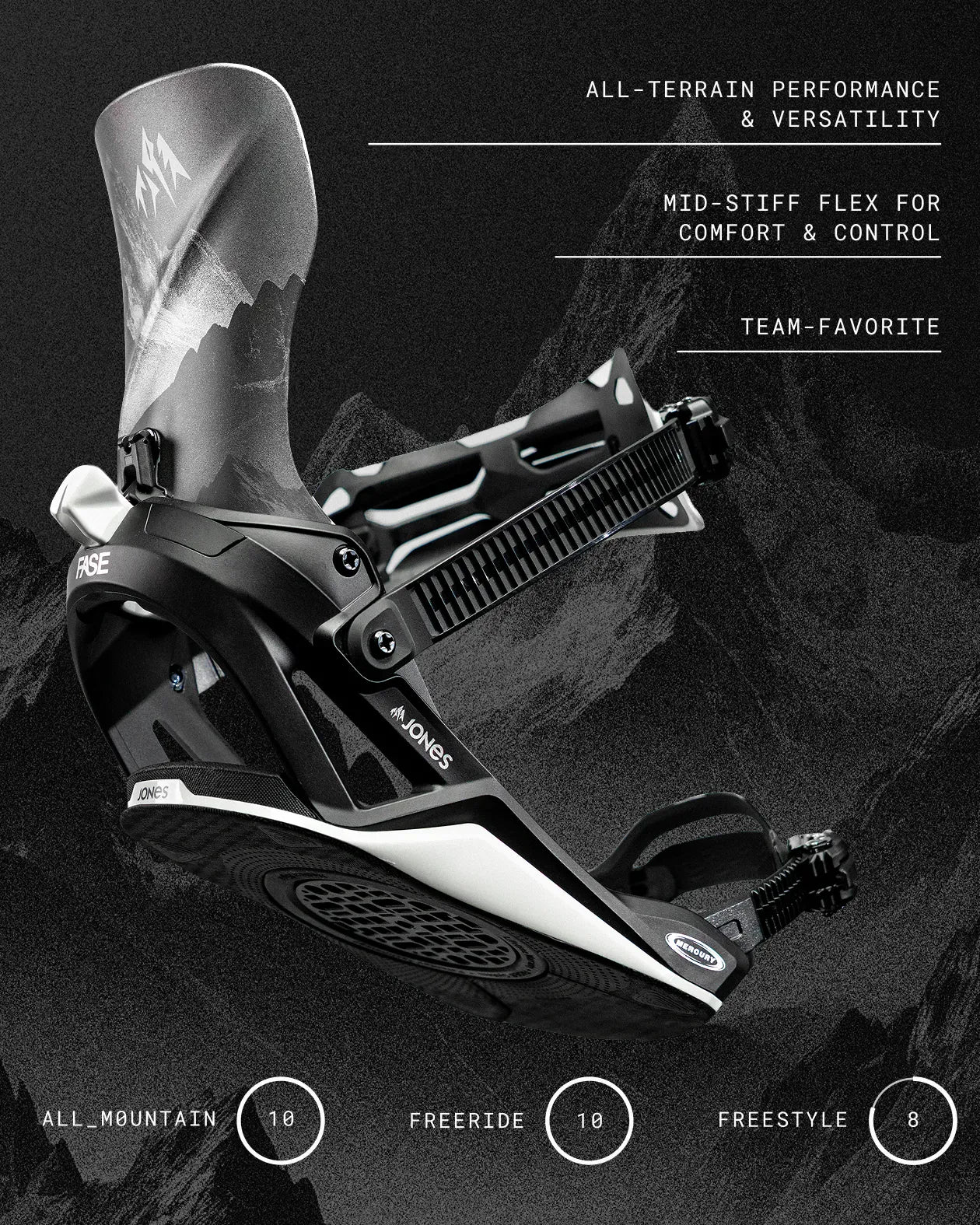 Jones Mercury FASE snowboardbinding Stealth Black