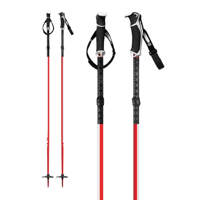 Genuine Guide Gear Fixie skistaver 125 cm rød aluminium