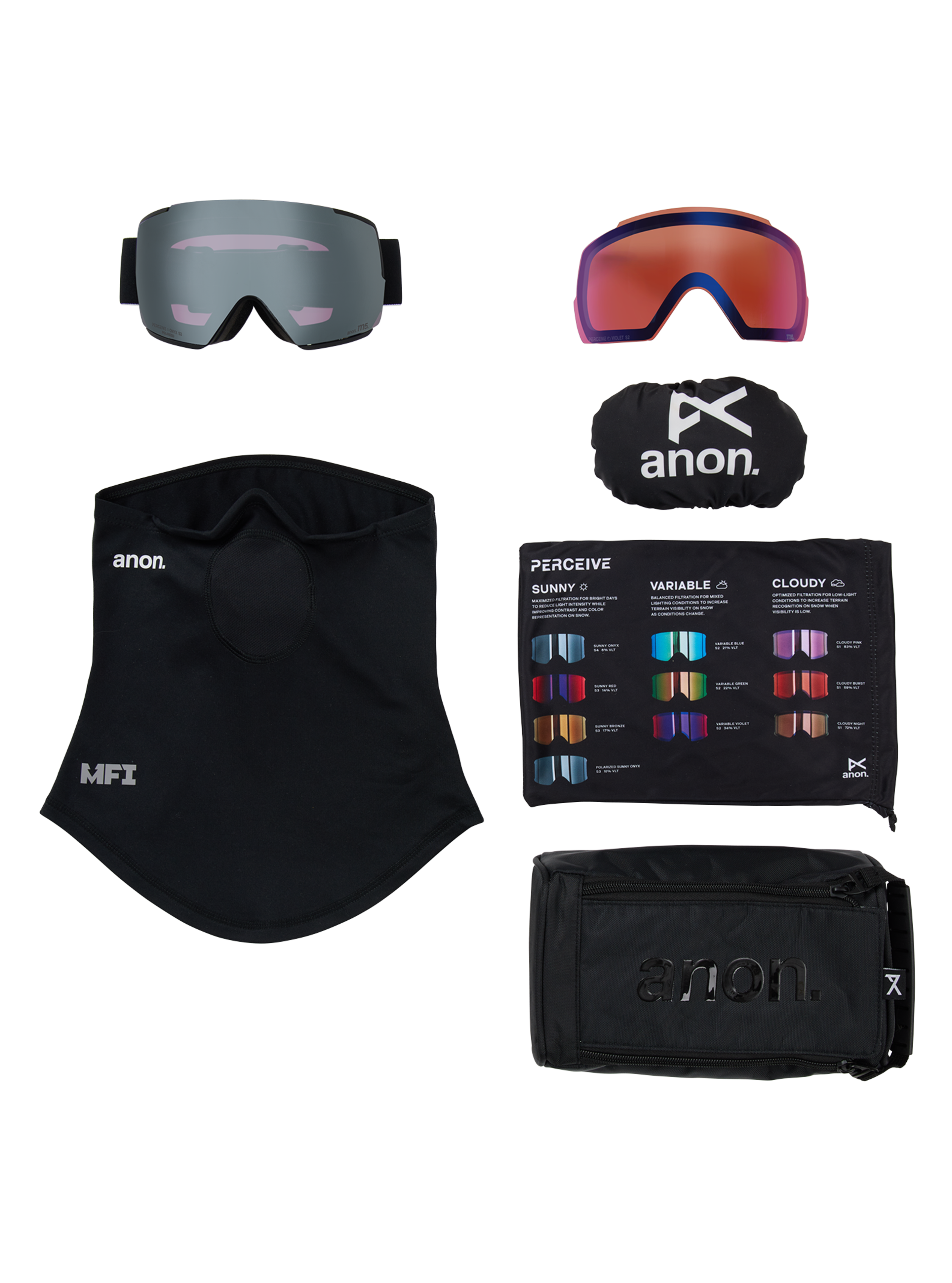 Anon M5 skibriller polarized onyx svart kontrast
