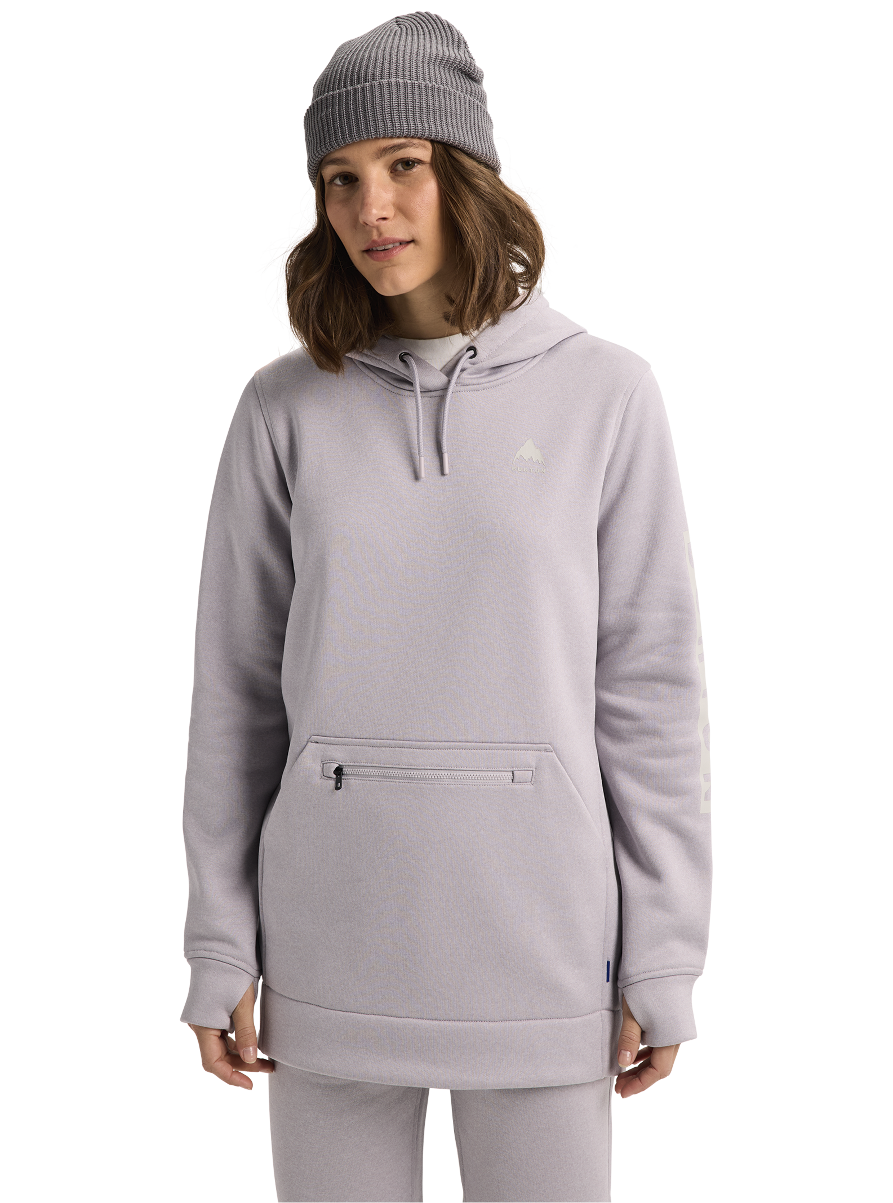 Burton Oak Long hoodie dame Washed Lavender Heather fleece