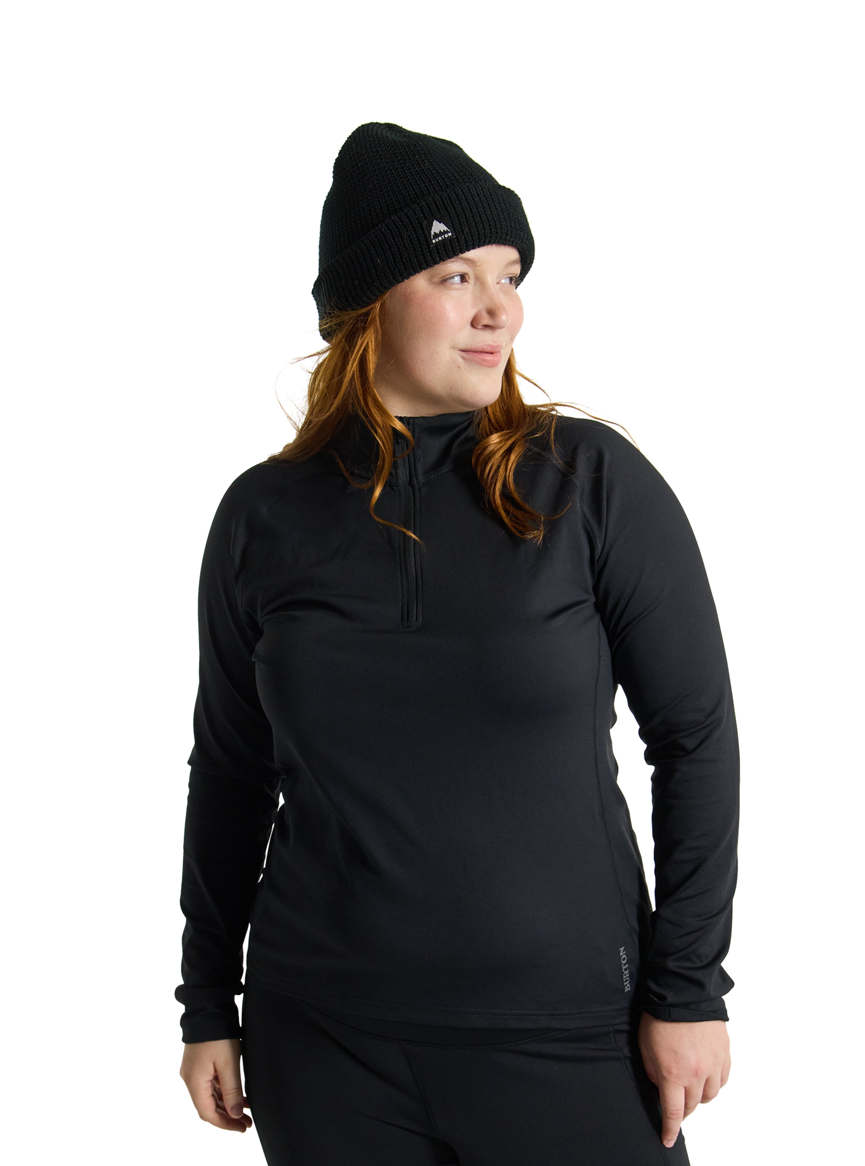 Burton Heavyweight X Base Layer Quarter-Zip genser dame True Black