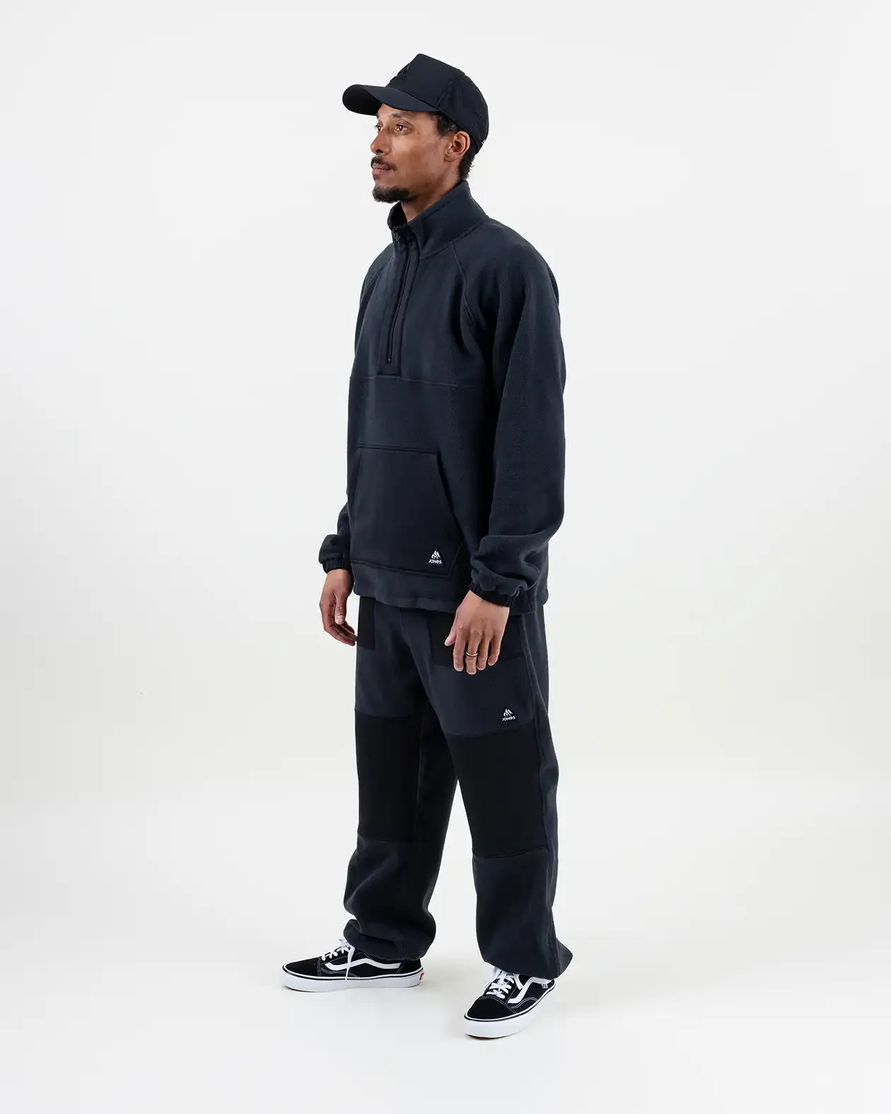 Jones Lodge Half Zip fleece stealth black resirkulert