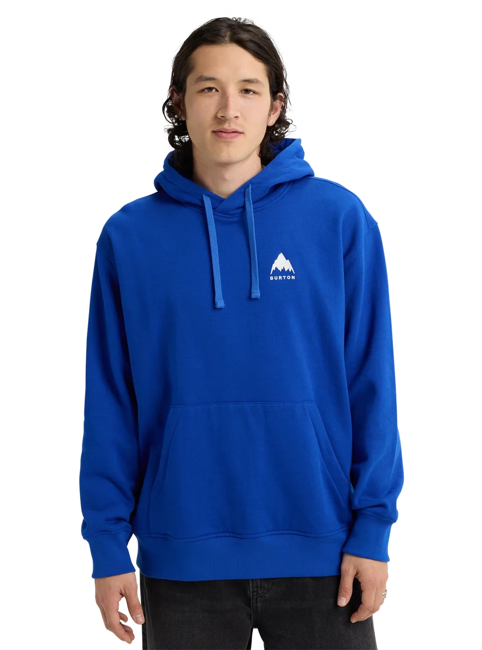 Burton Mountain Pullover hettegenser Jake Blue økologisk bomull