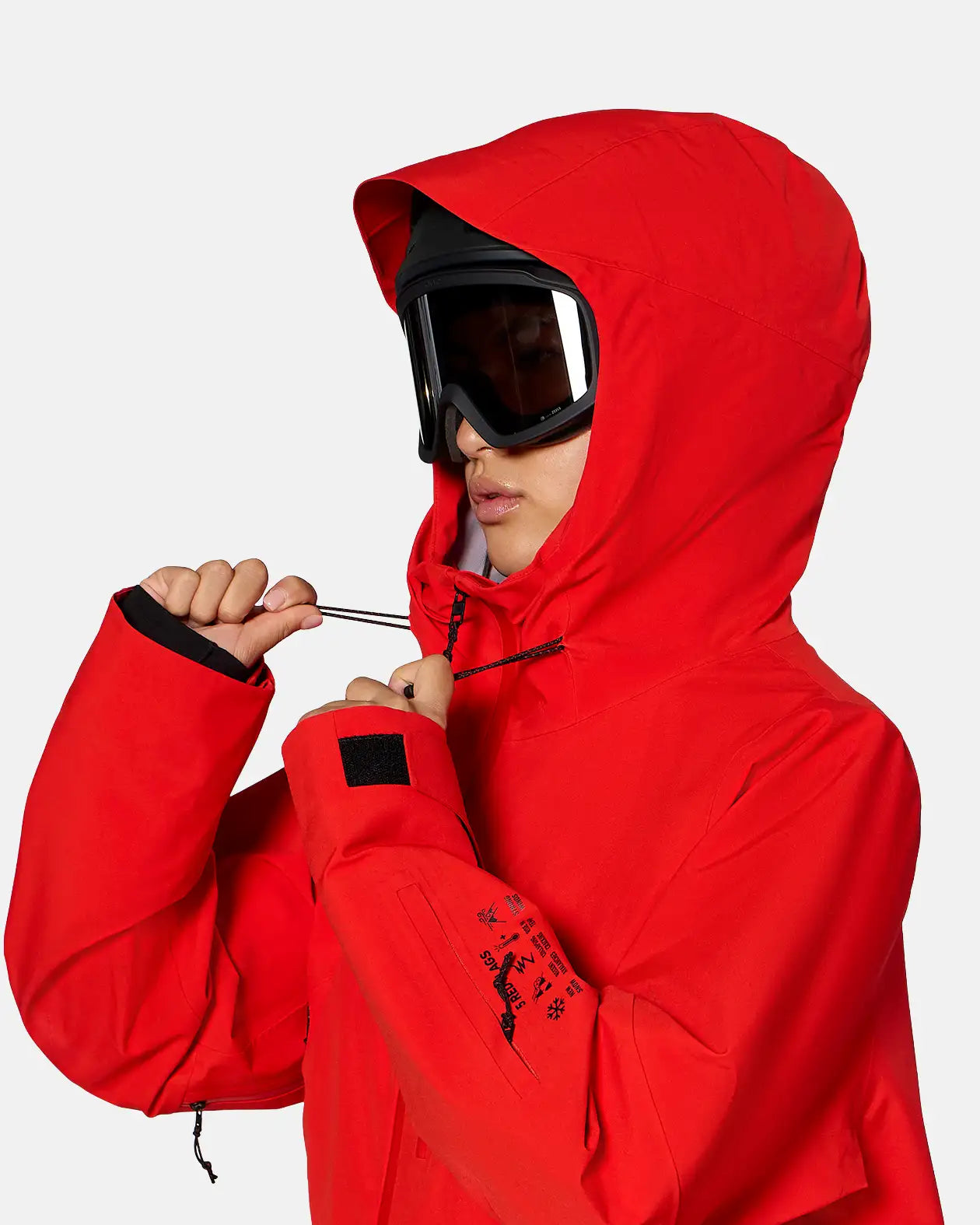 Jones Further 3L Stretch jakke dame Lava Red vanntett