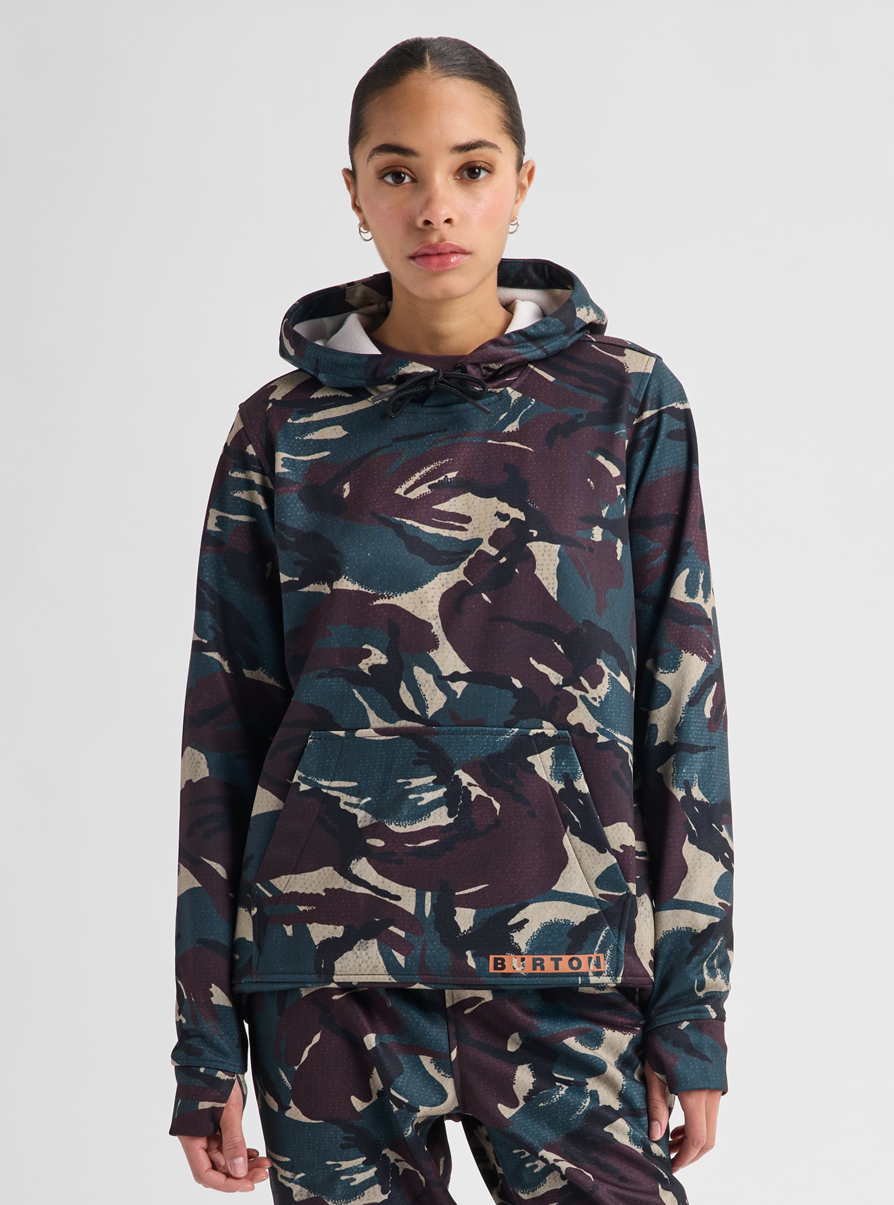 Burton Oak Pullover hettegenser Seersucker Camo varm fleece