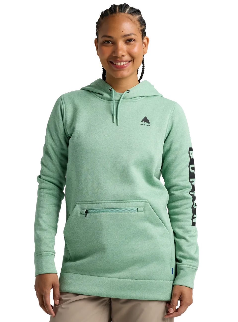 Burton Oak Long hoodie dame Washed Lavender Heather fleece