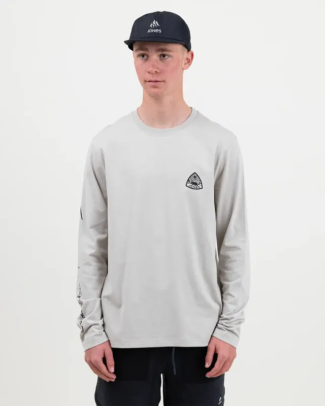 Jones Graphic Organic Cotton Long Sleeve t-skjorte smoke gray