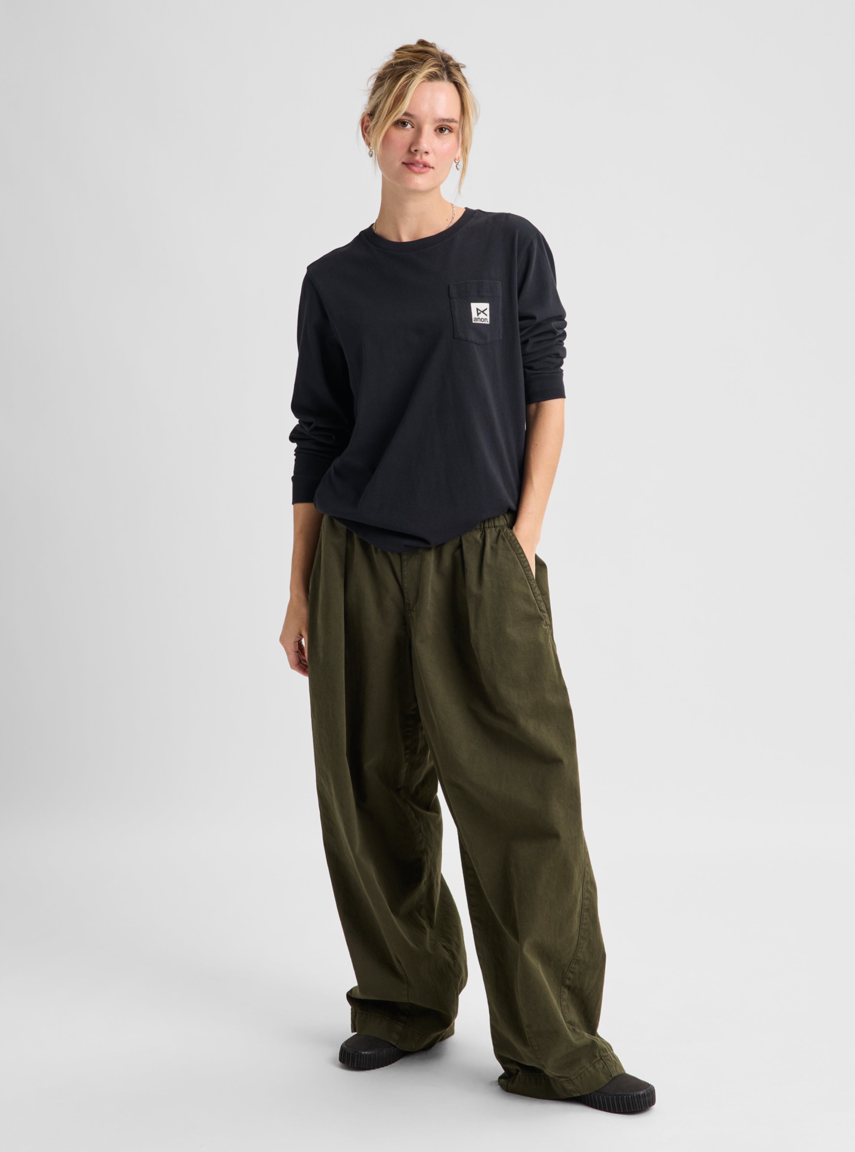 Anon Long Sleeve langermet t-skjorte True Black bomull