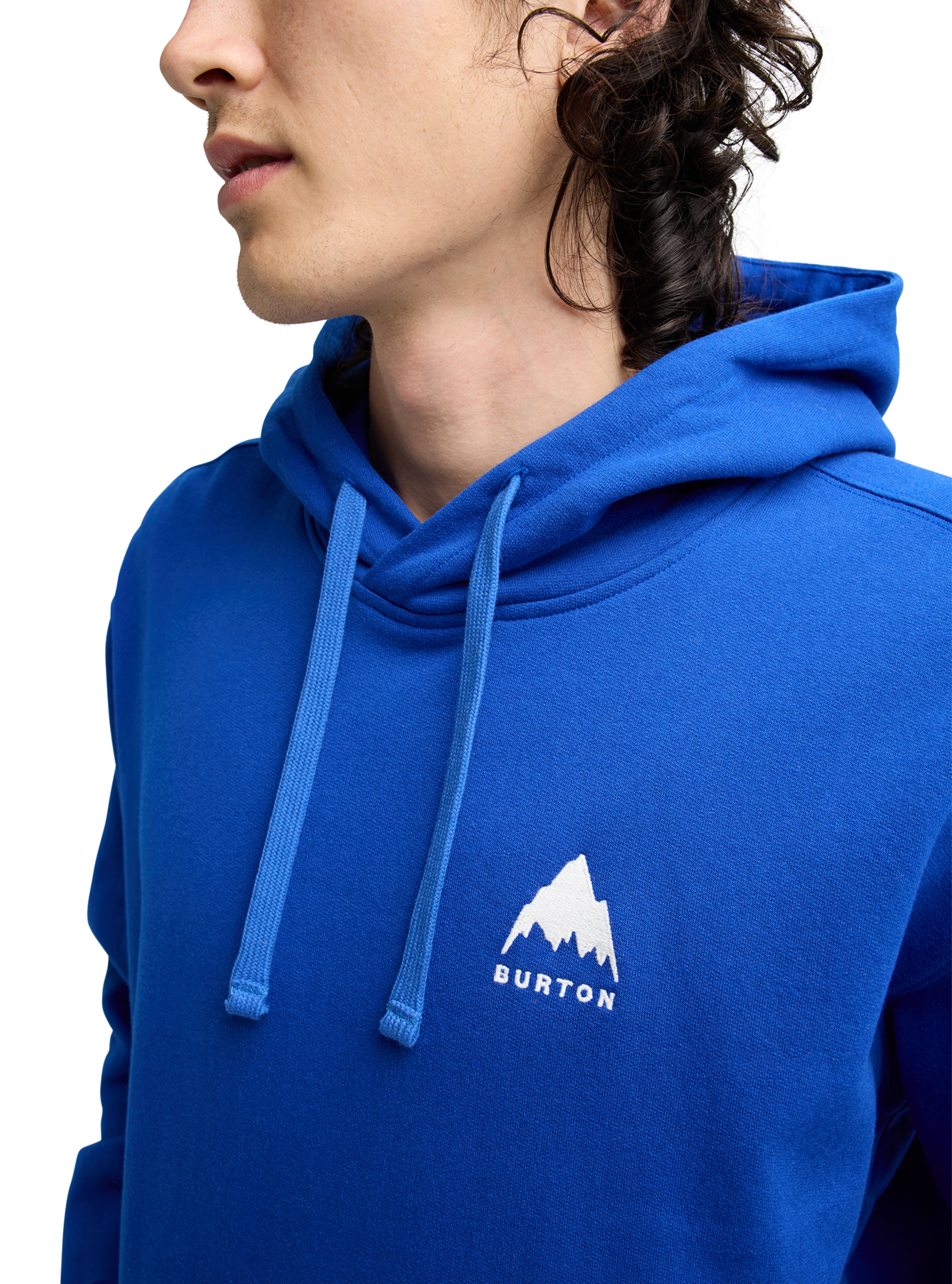Burton Mountain Pullover hettegenser Jake Blue økologisk bomull