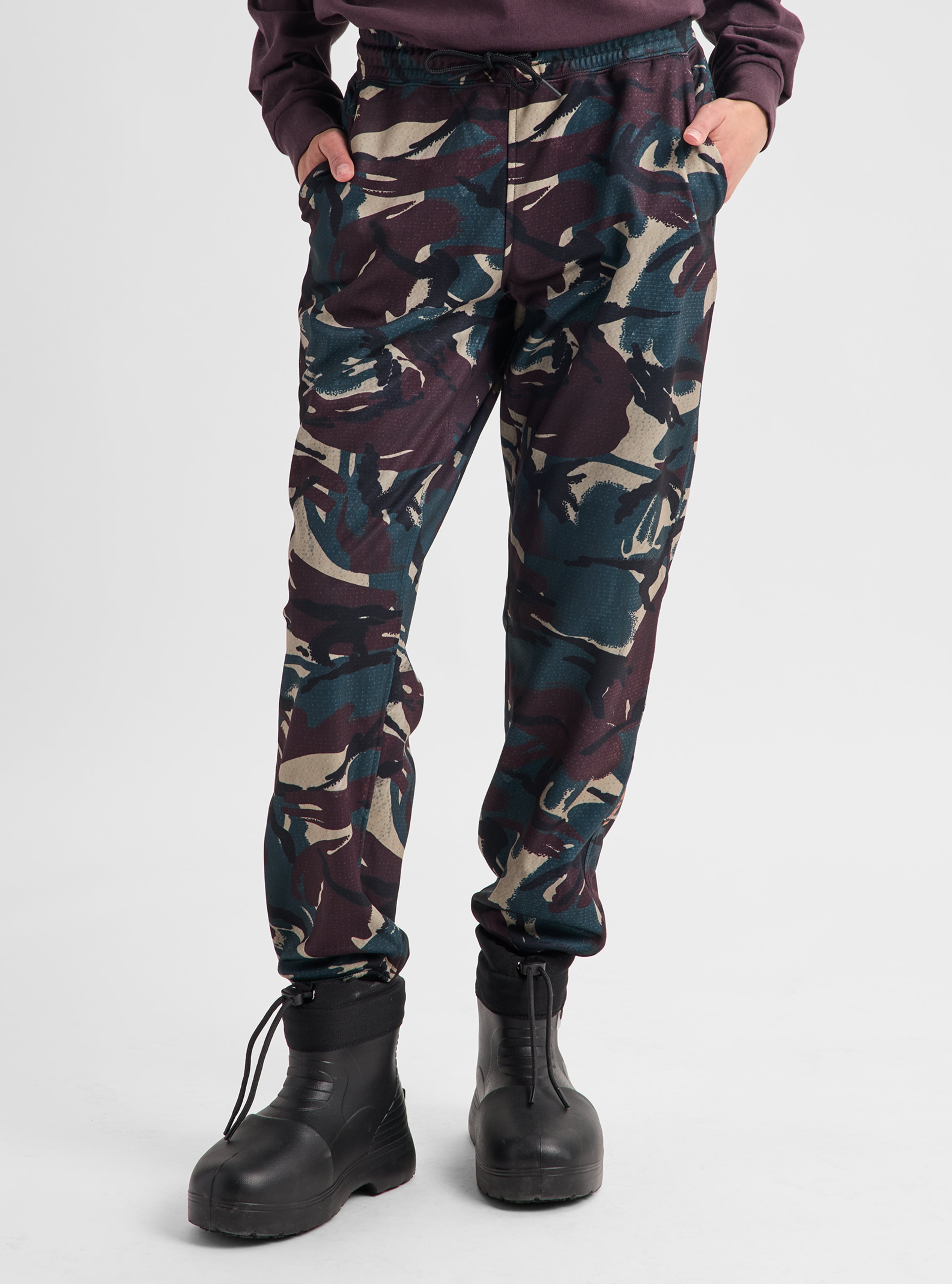 Burton Oak fleecebukse True Black Heather børstet