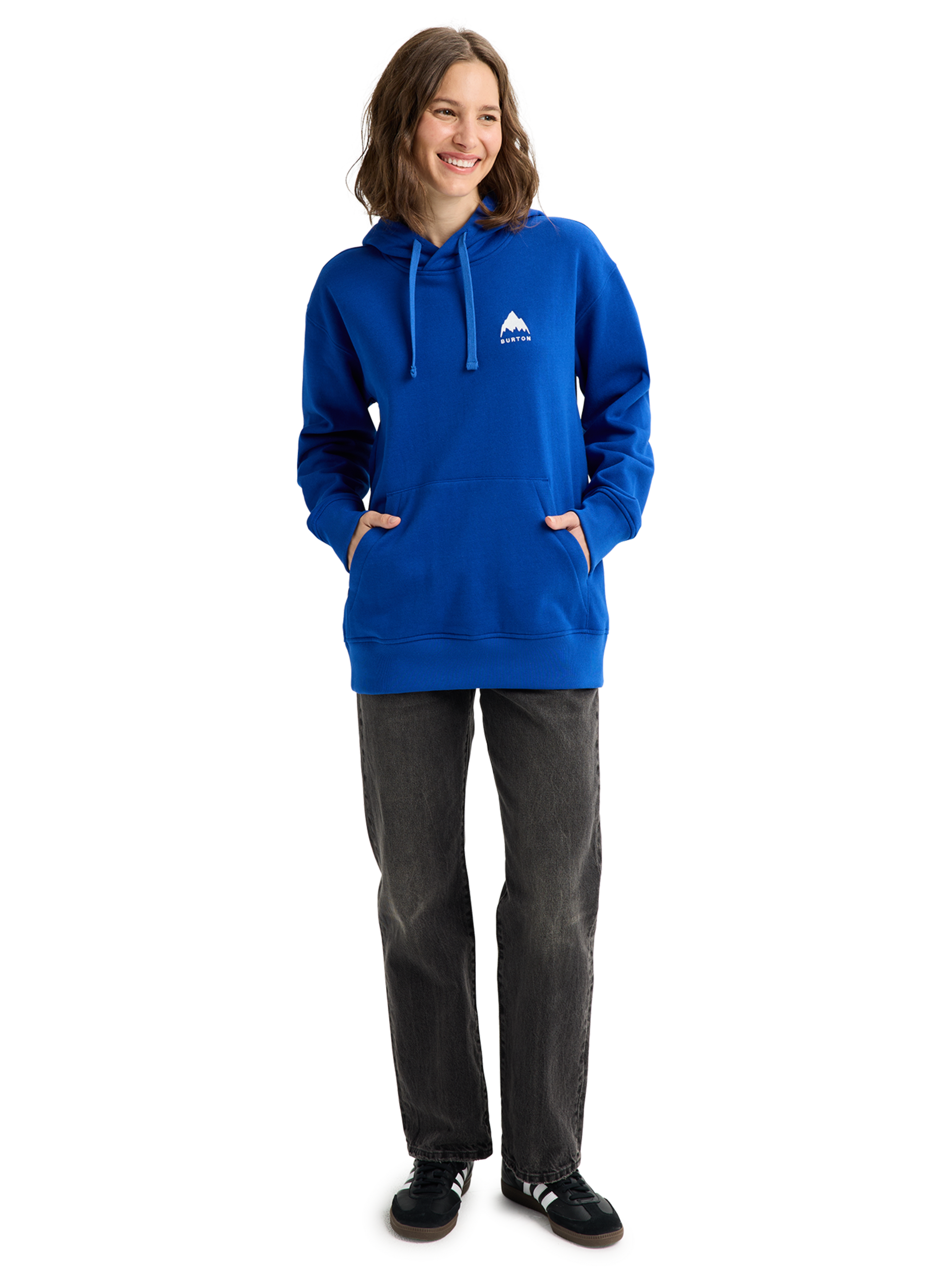 Burton Mountain Pullover hettegenser Jake Blue økologisk bomull