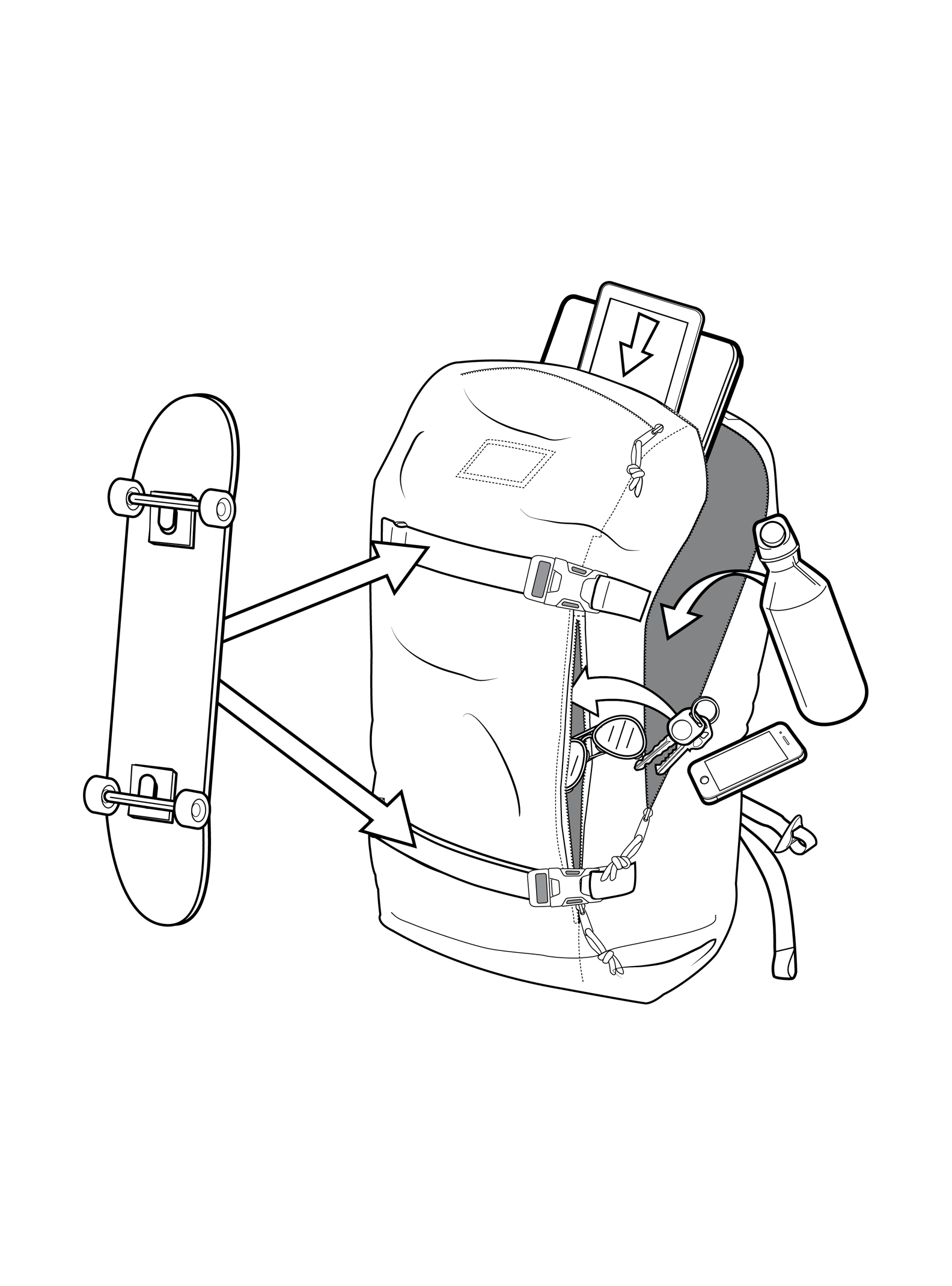 Burton Kilo 2.0 27L ryggsekk True Black skatefeste