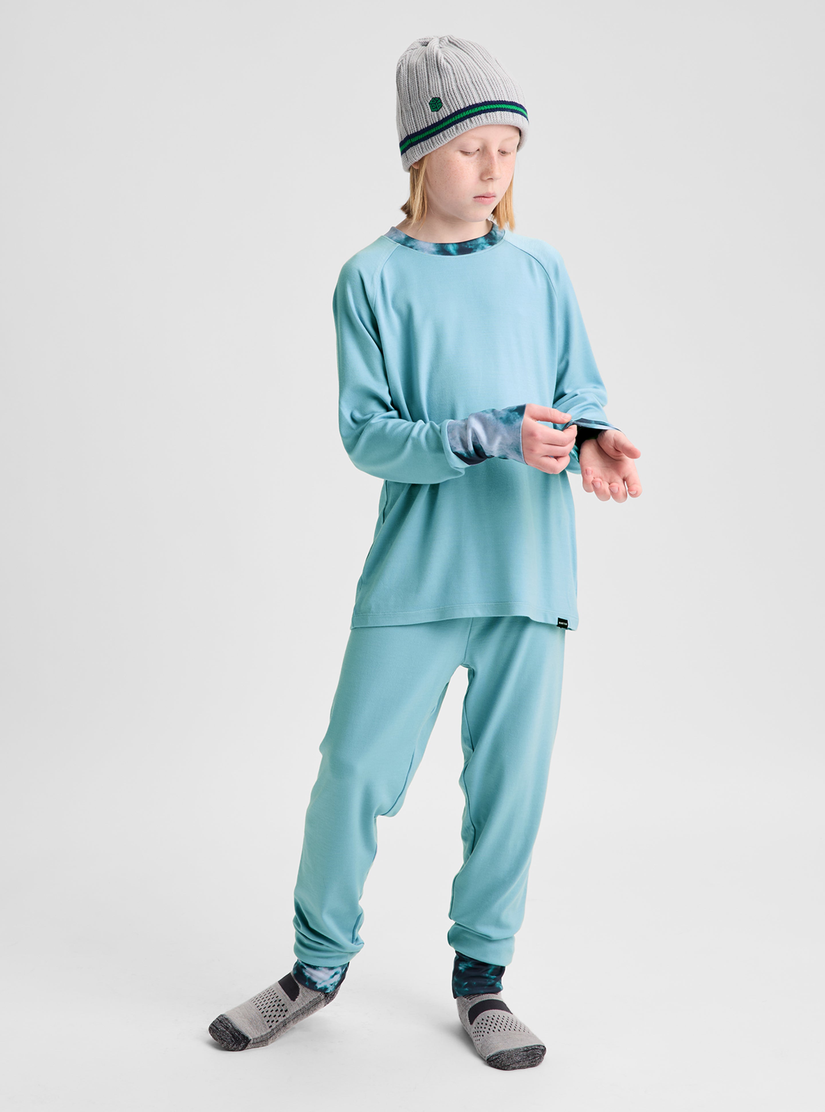 Burton Merino Wool Base Layer Set ullundertøy barn tykt blått