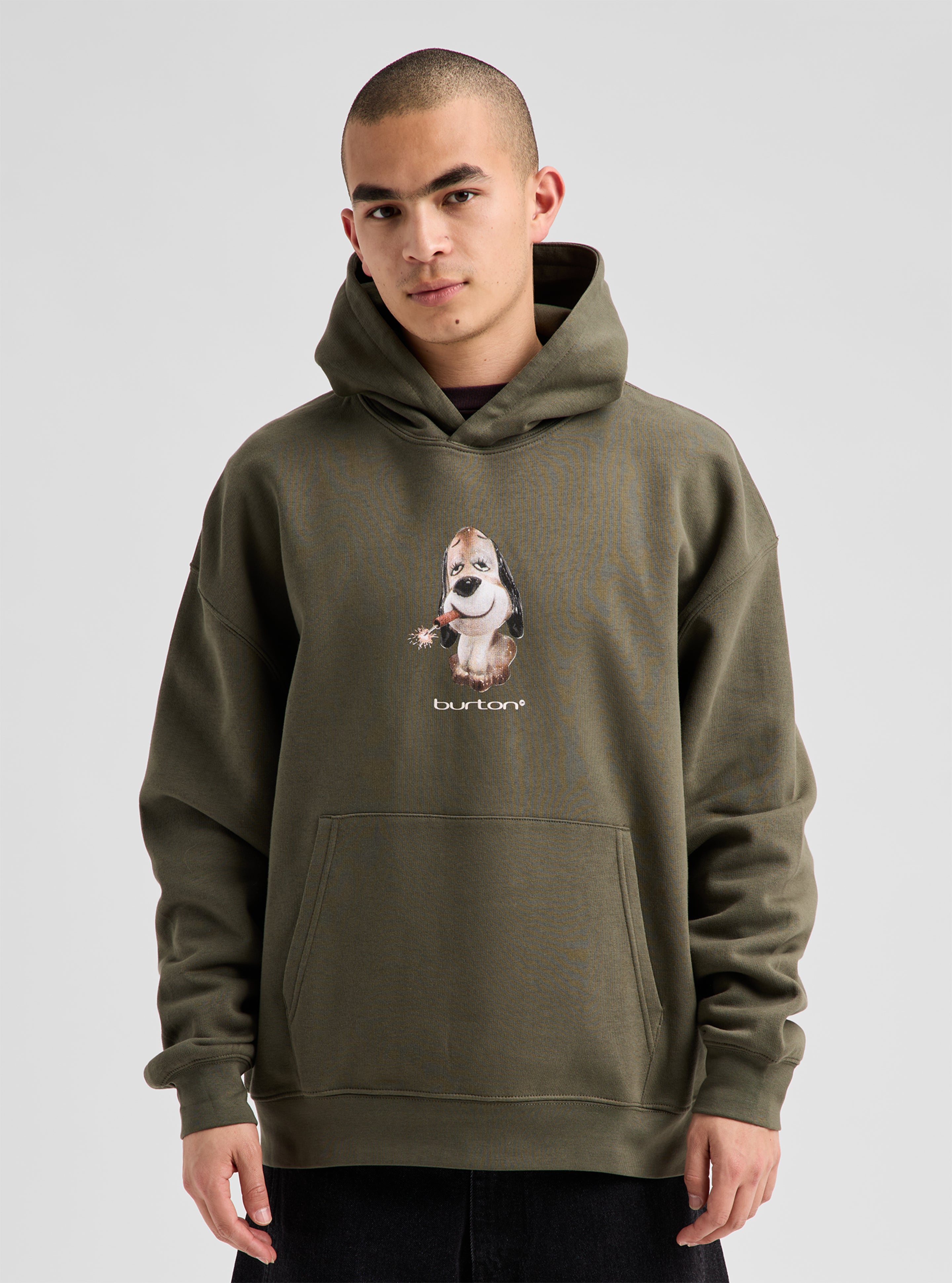 Burton Short Fuse Pullover hettegenser Khaki Green