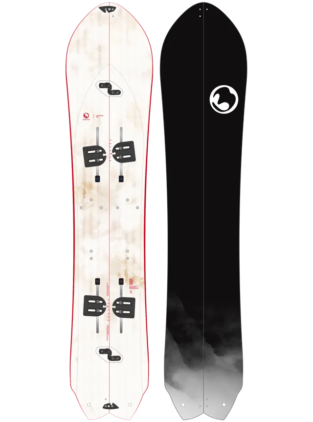 Burton Fish 3D Flat Top splitboard Black/White 156 dyp snø