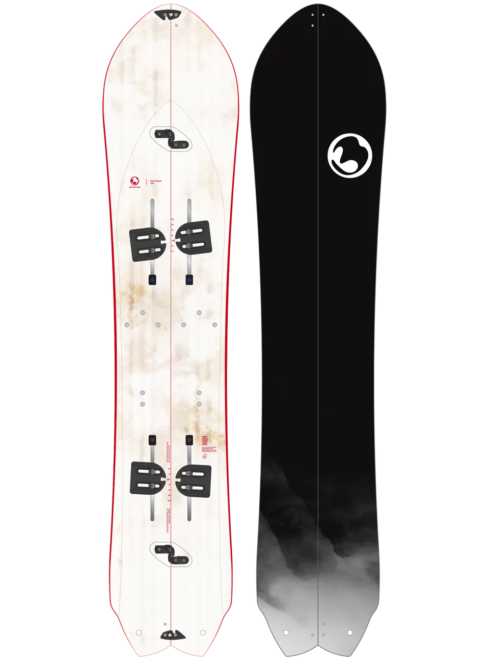 Burton Fish 3D Flat Top splitboard Black/White 156 dyp snø