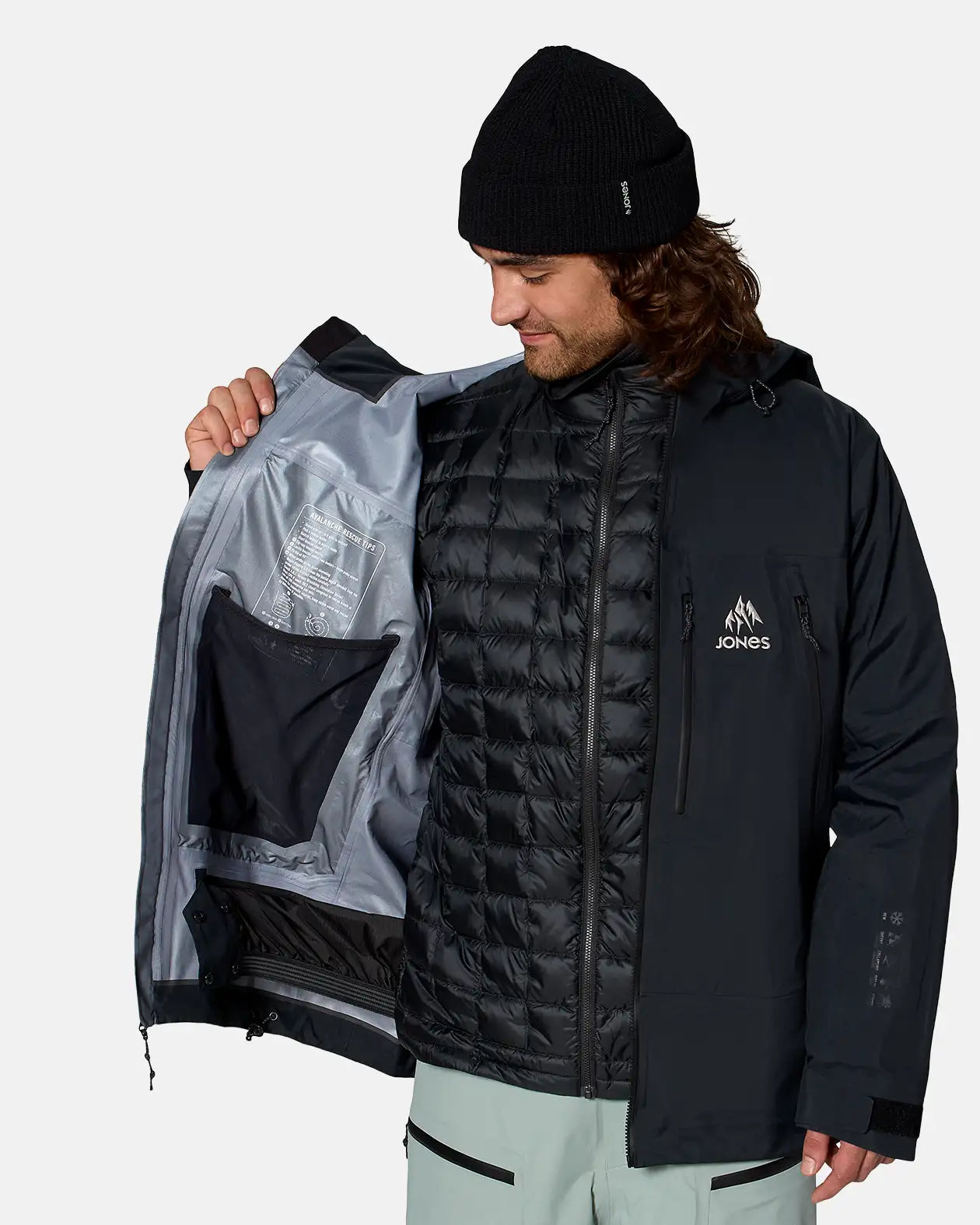 Jones Higher Gore-Tex 3L herrejakke stealth black 3-lags