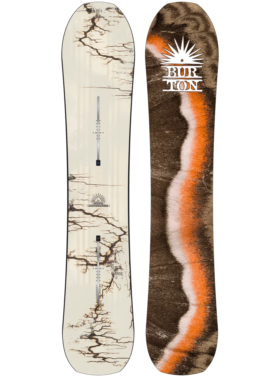 Burton Cartographer Camber snowboard Fractal Burning pudder