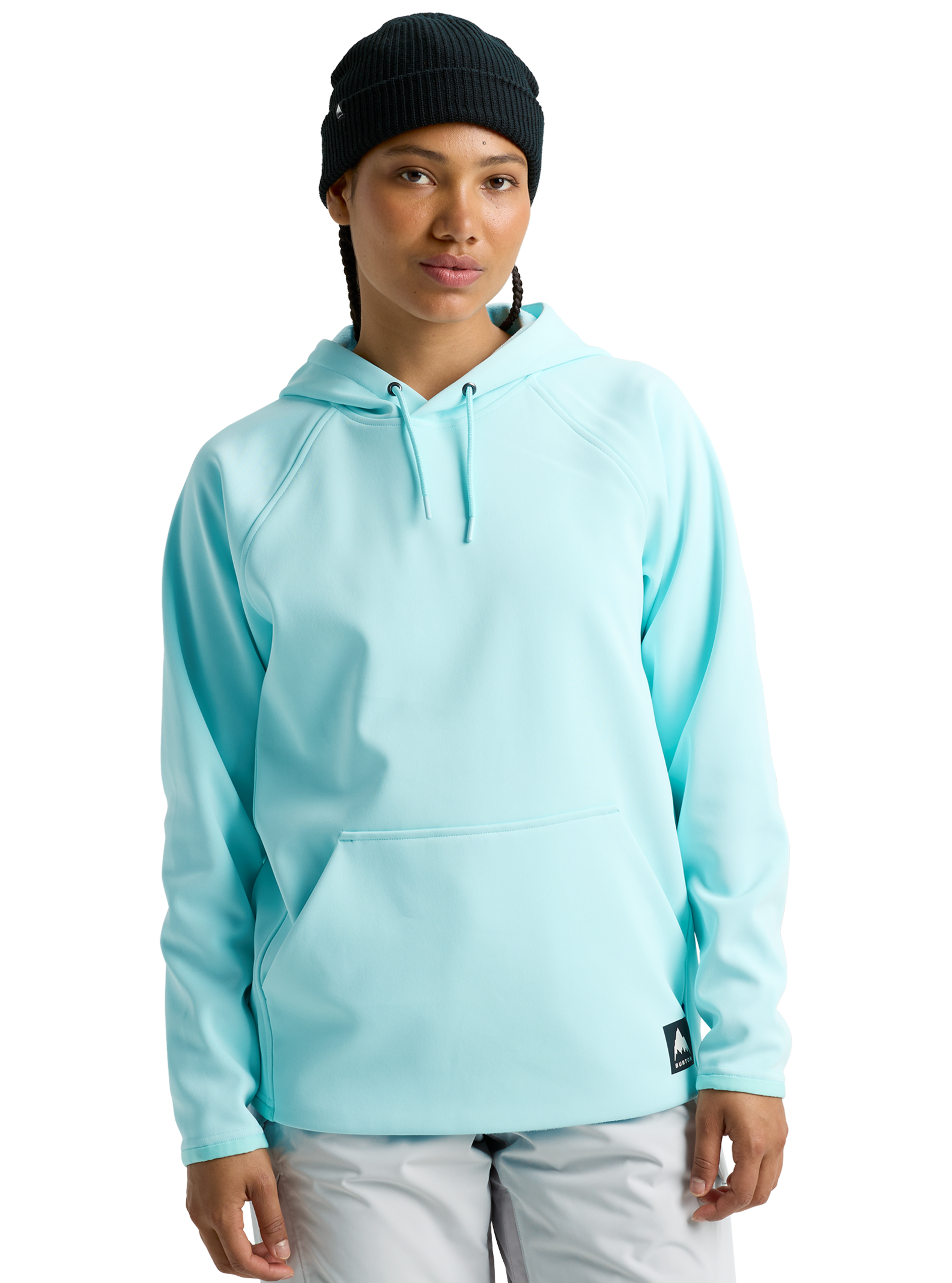 Burton Crown fleecegenser dame light teal hette