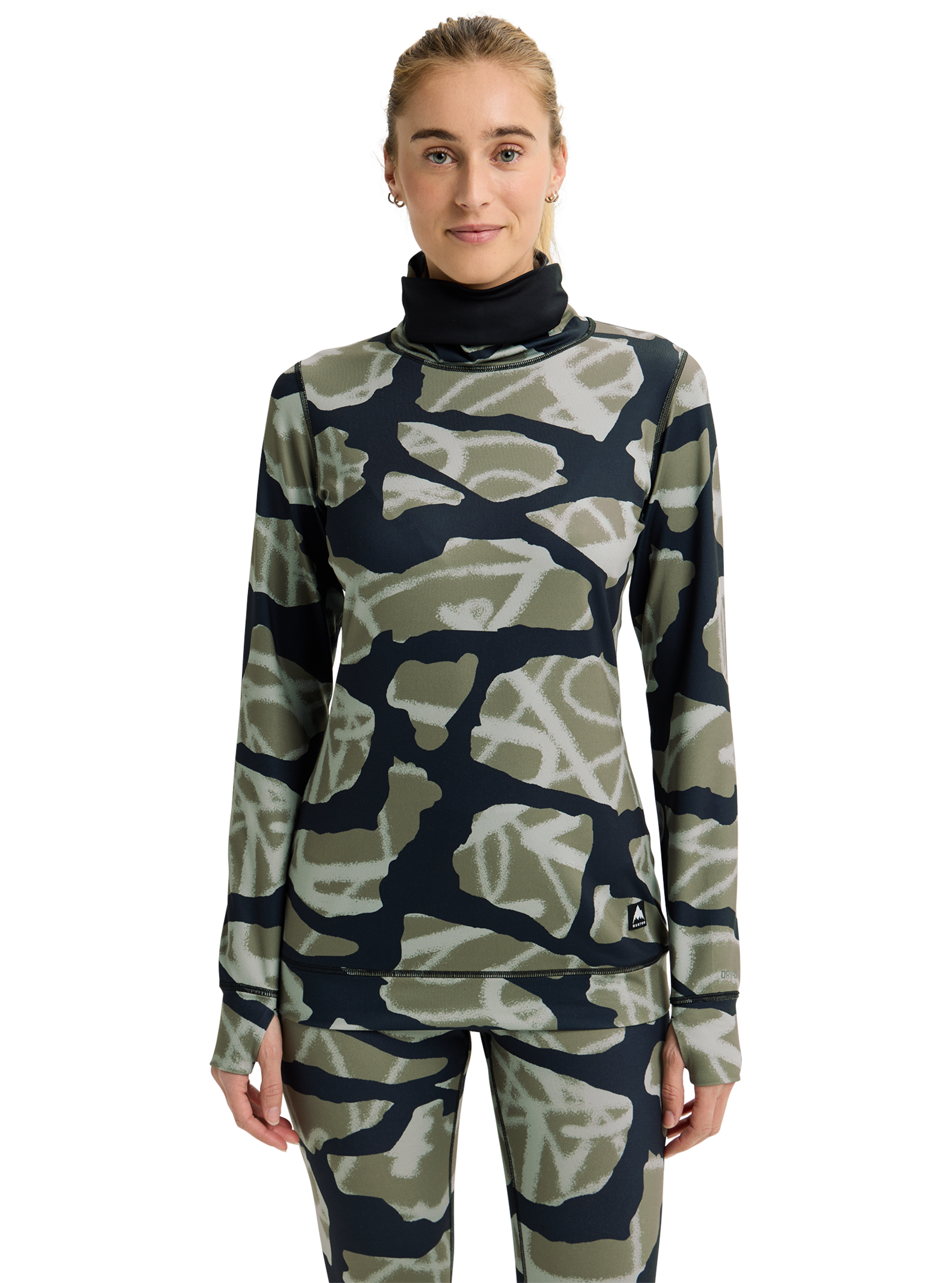 Burton Midweight ulltrøye True Black høy hals dame