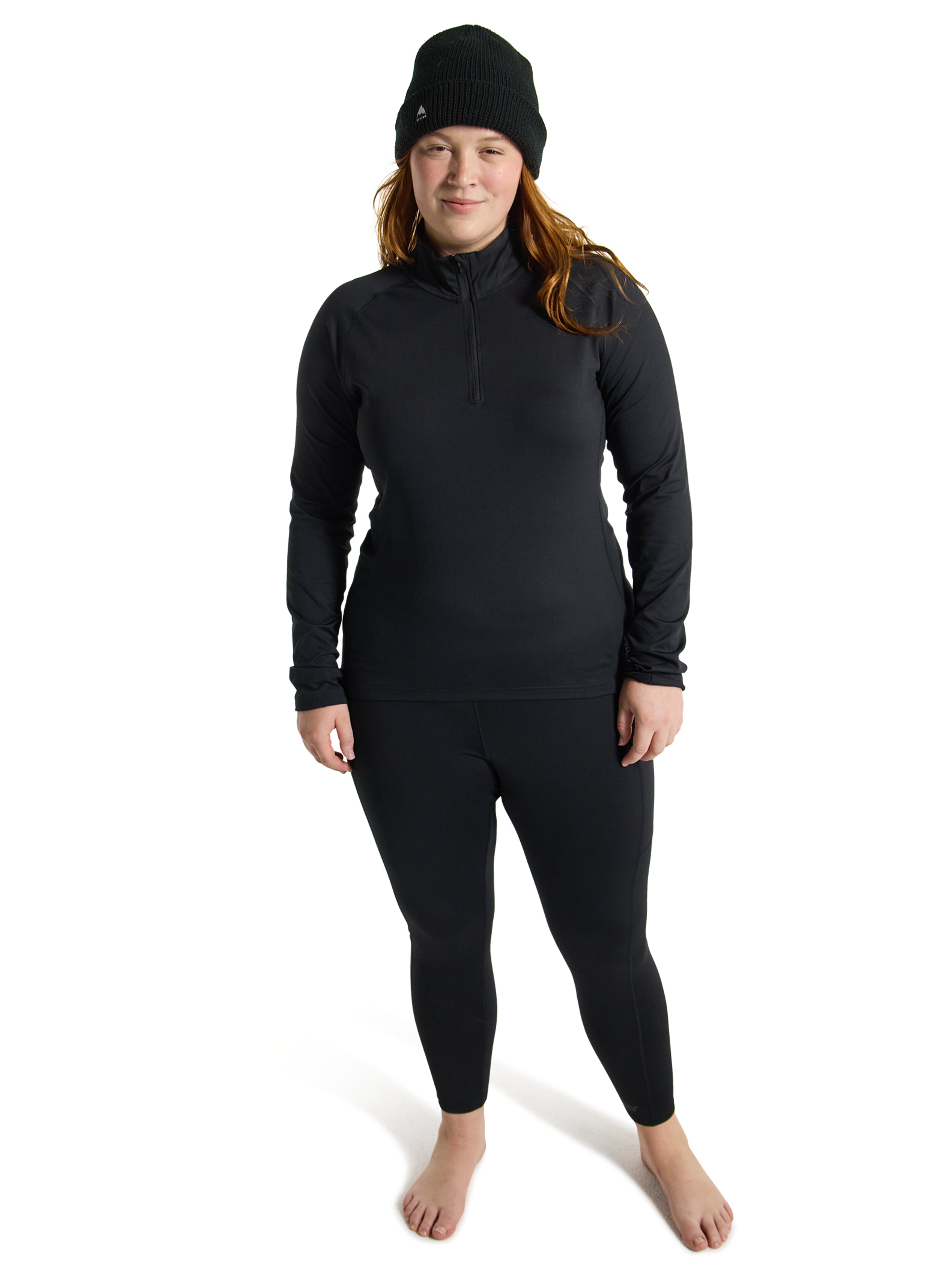 Burton Heavyweight X Base Layer Quarter-Zip genser dame True Black