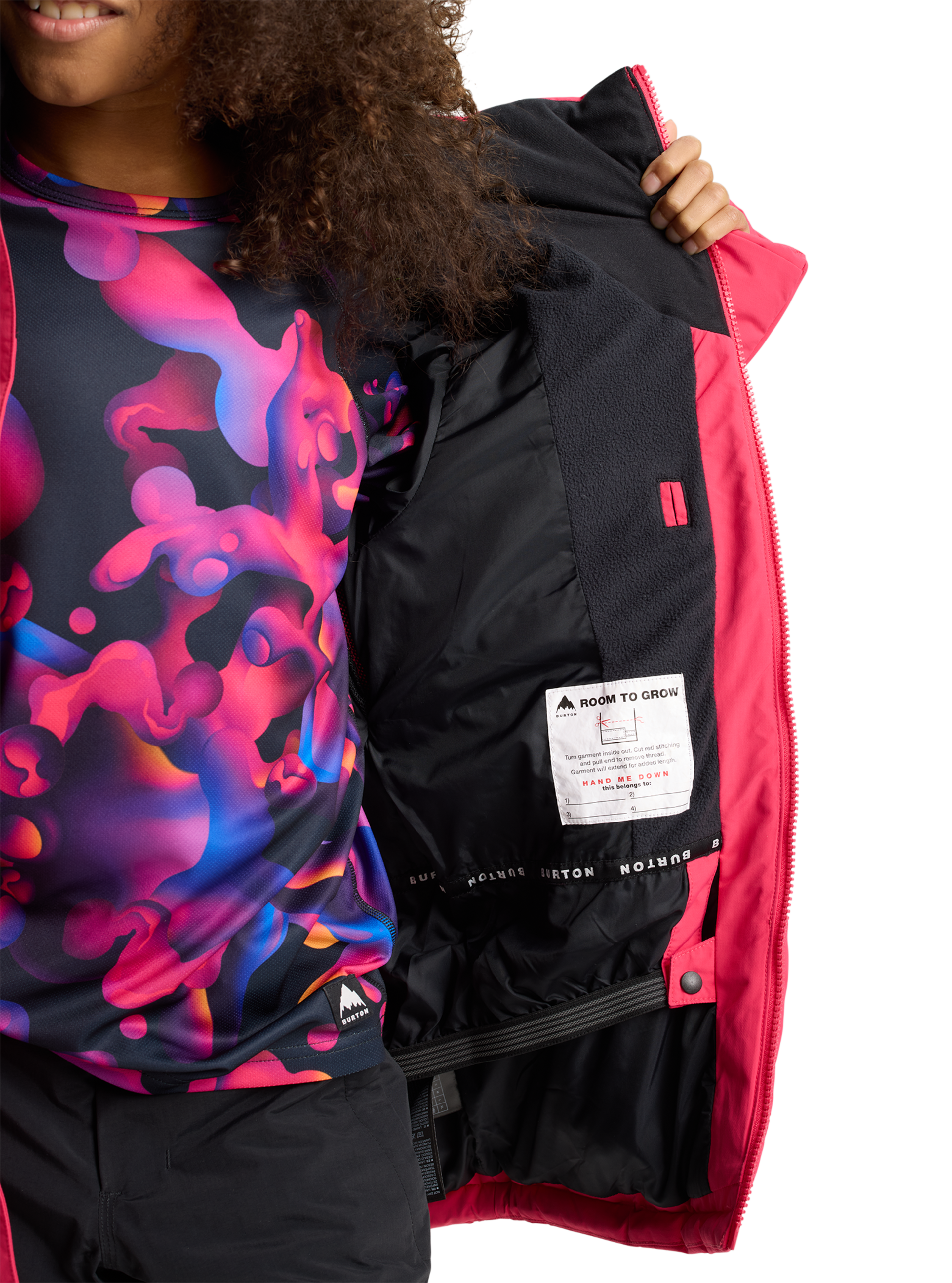 Burton Spindal 2L barnejakke Azalea Pink isolert
