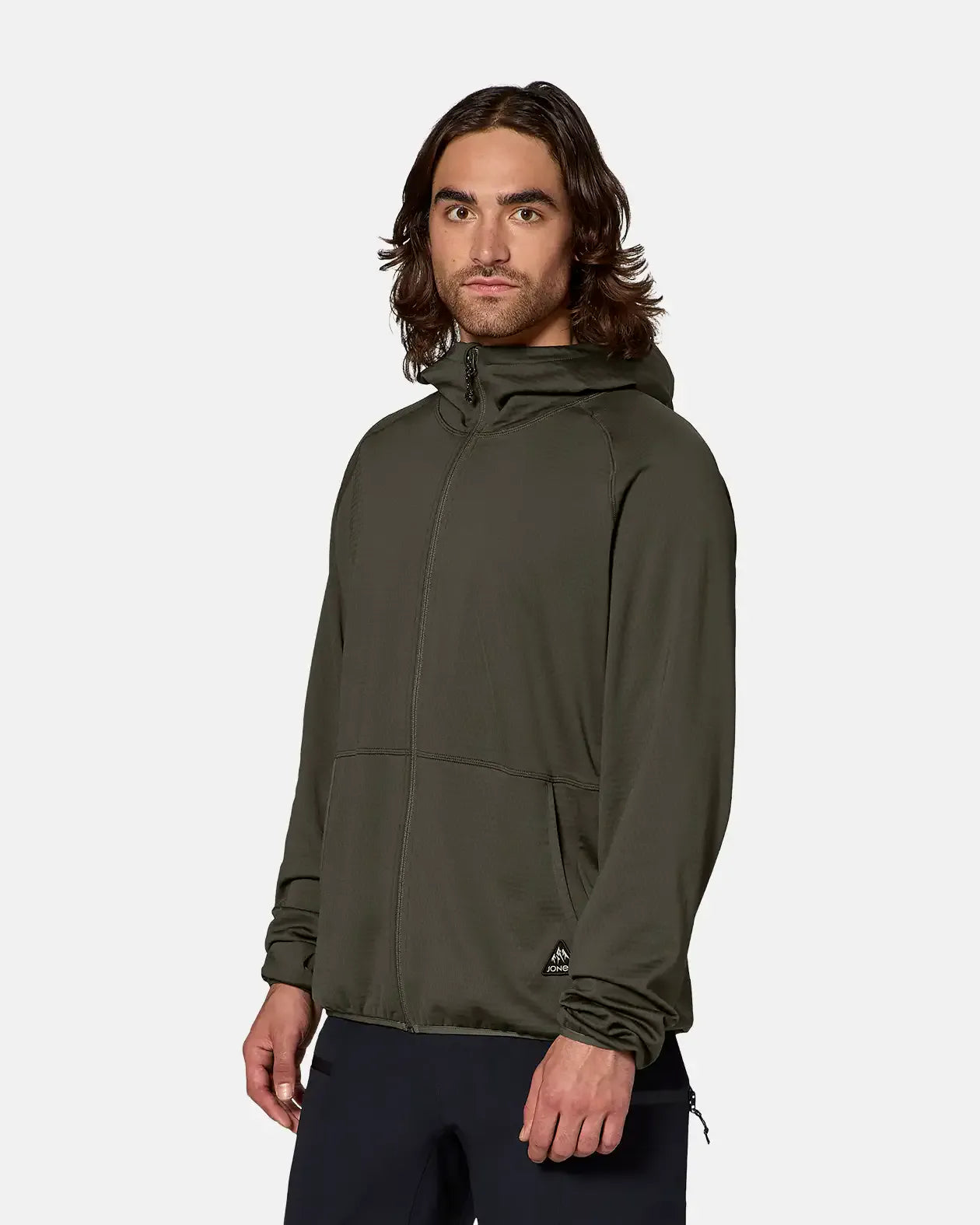 Jones Flagship Grid Fleece Hooded Jacket fleecejakke glacier gray resirkulert