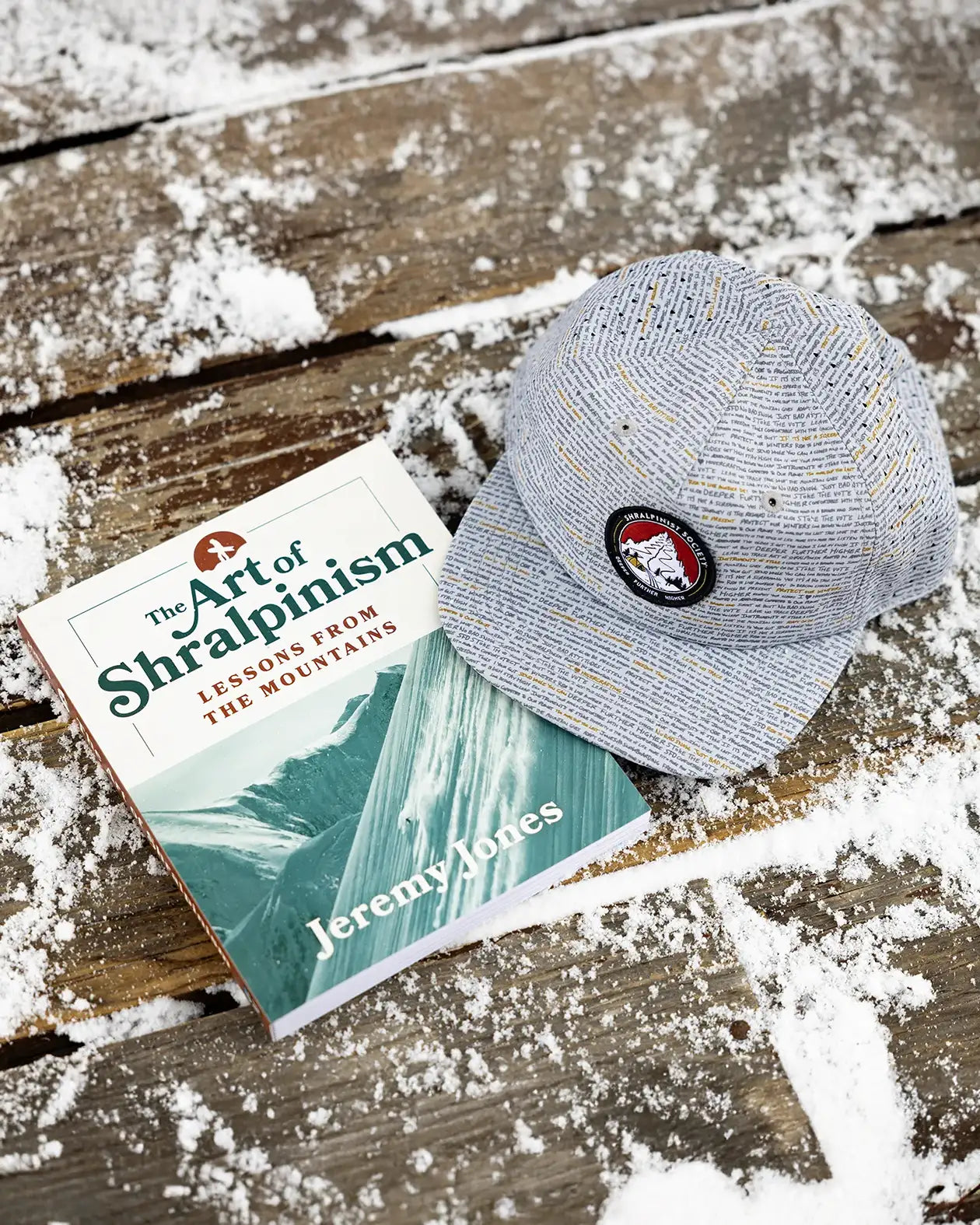 Jones Snowboards Art of Shralpinism gavepakke bok og caps