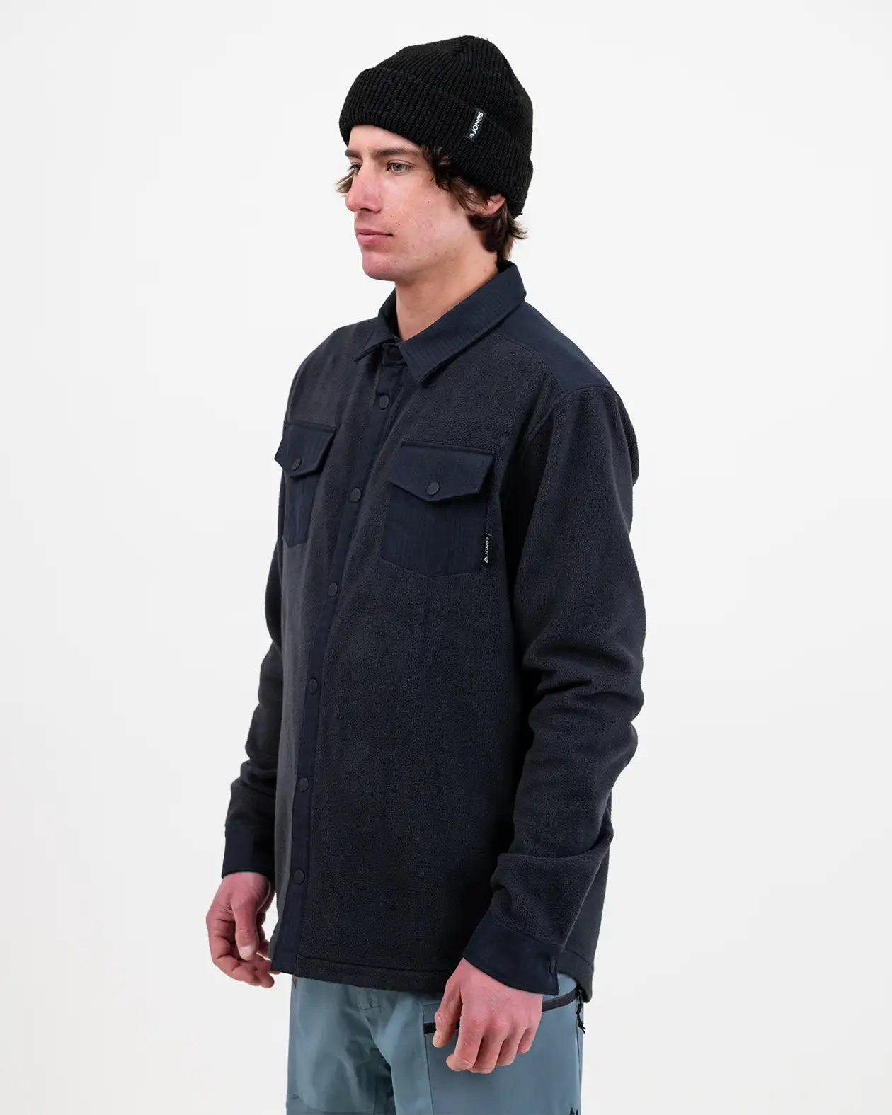 Jones December fleece skjorte stealth black lag
