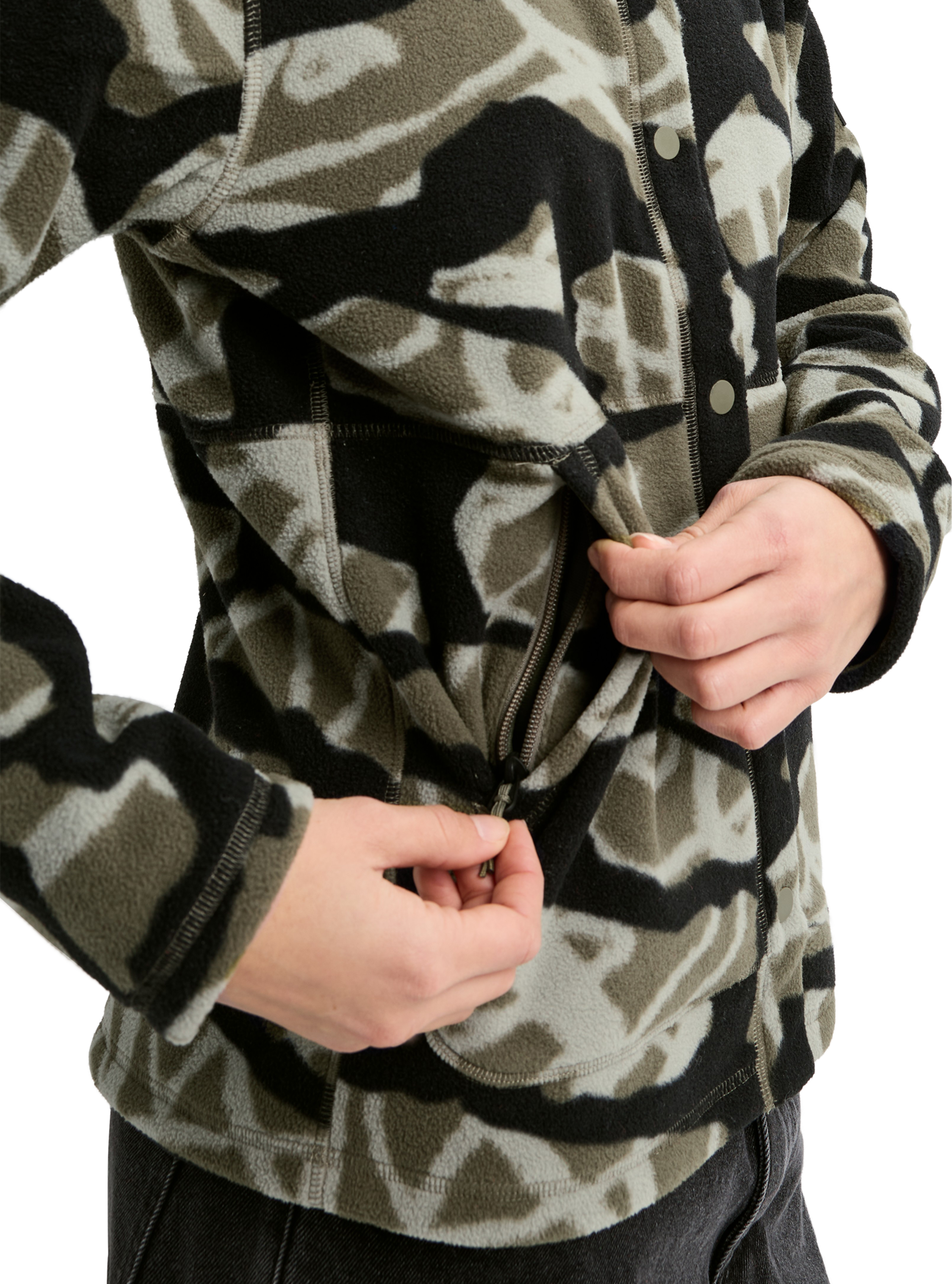 Burton Cinder Fleece snapskjorte dame graffiti camo varm