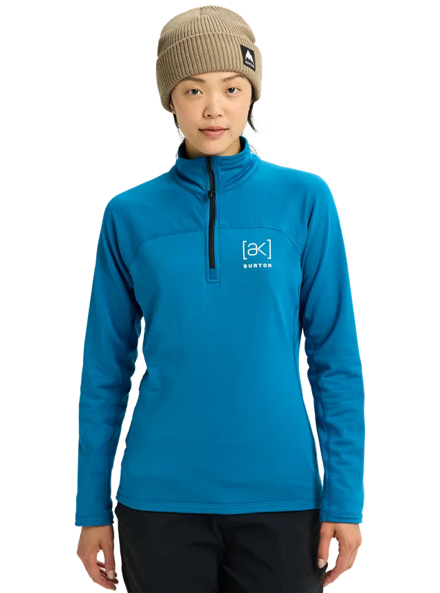 Burton [ak] Helium Grid fleecegenser dame blå quarter-zip