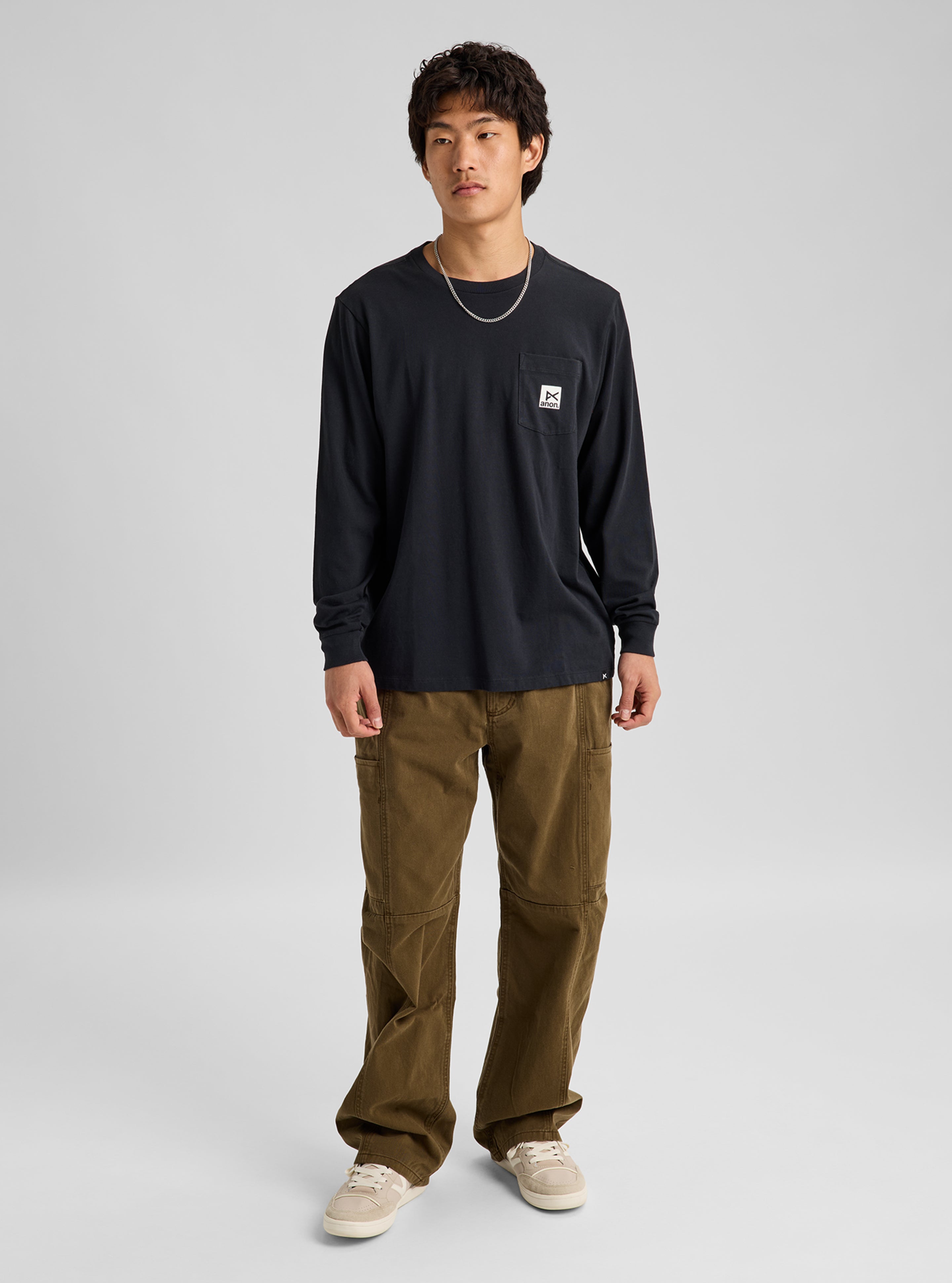 Anon Long Sleeve langermet t-skjorte True Black bomull