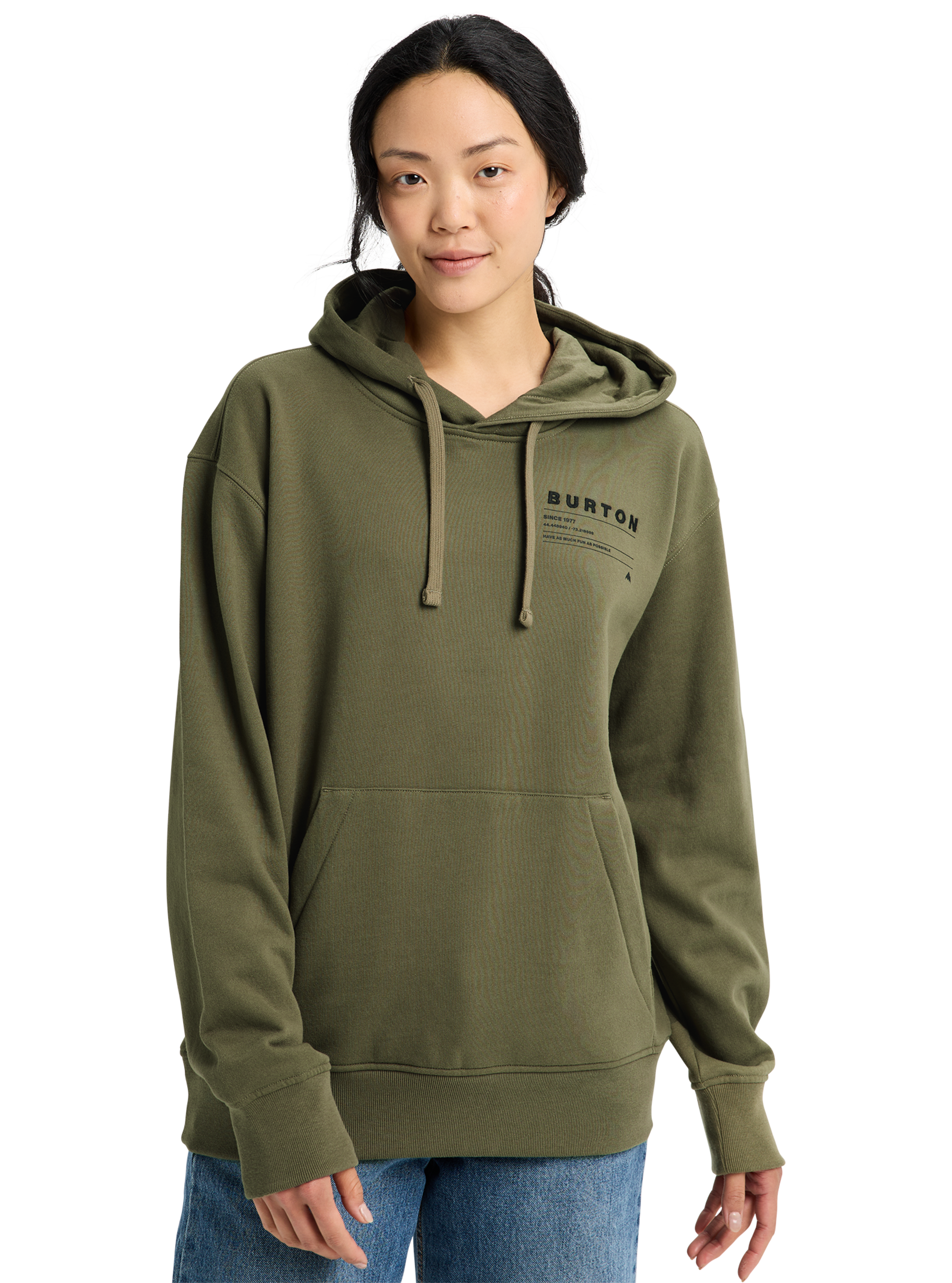 Burton Moretown hettegenser forest moss bomull