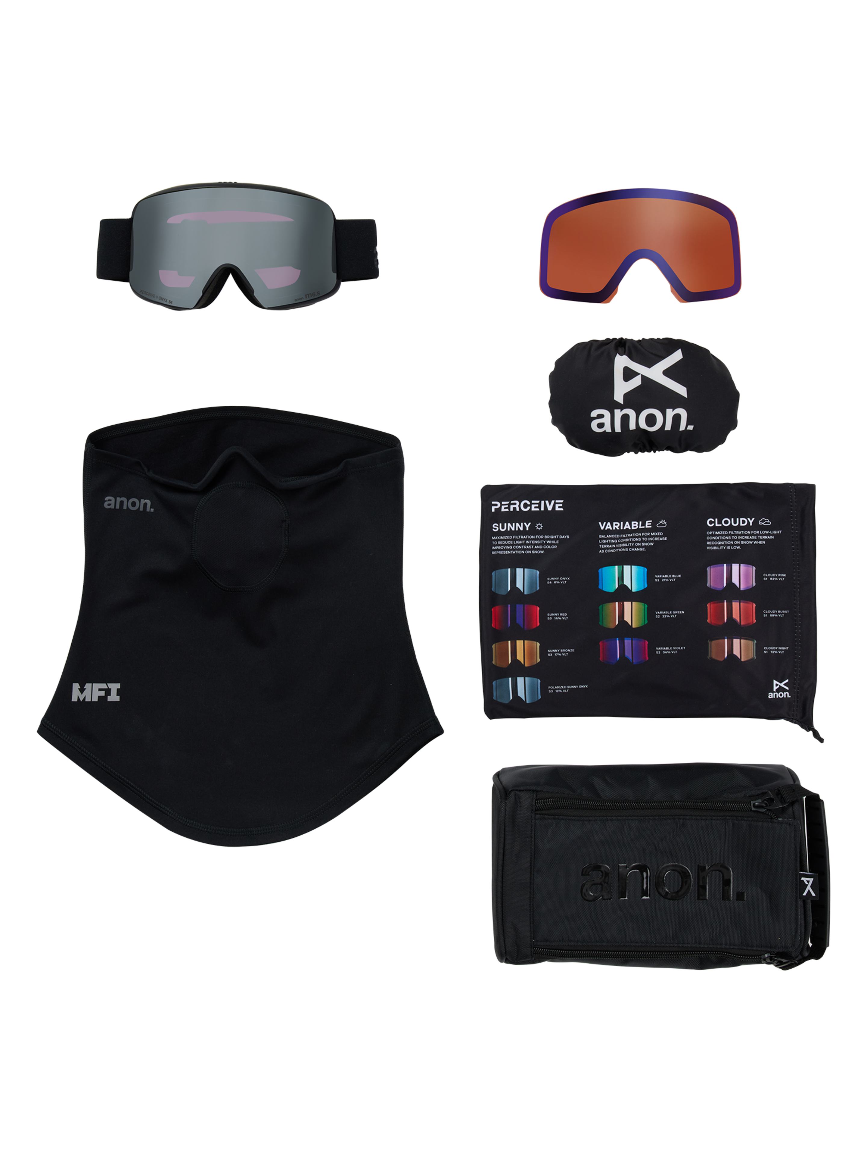 Anon M6 Skibrille svart + ekstralinse og maske