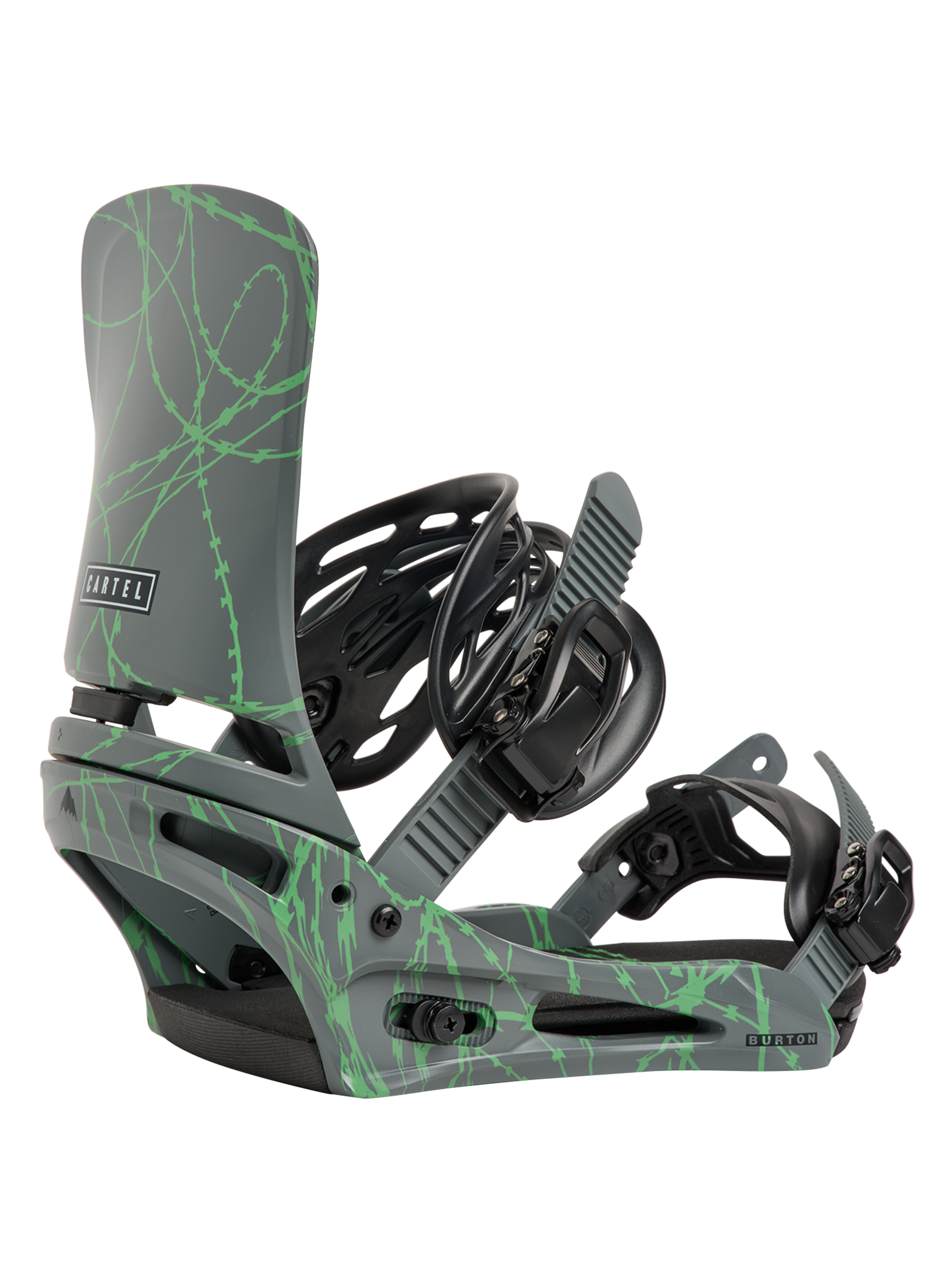 Burton Cartel snowboardbinding Gray Green Voltage M allround