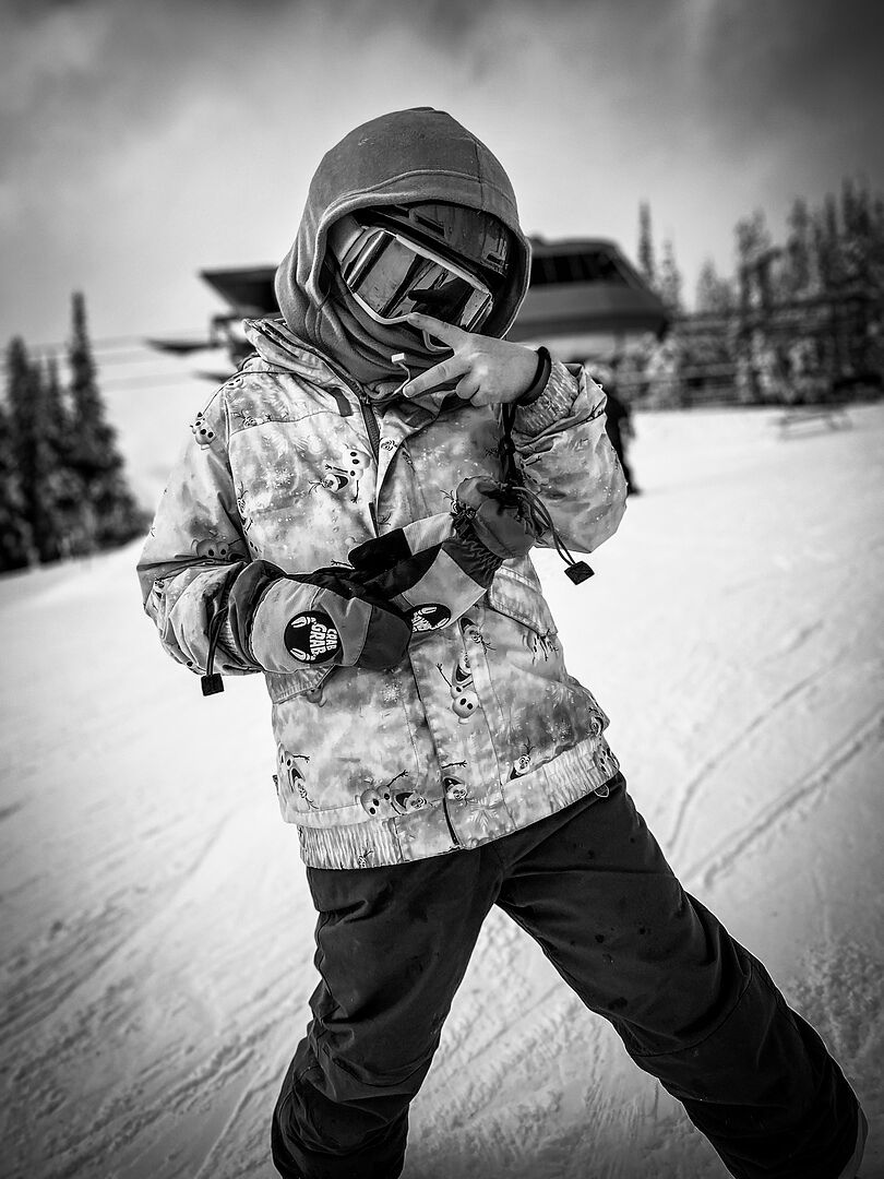 Burton Burke Hood balaklava barn True Black vindtett