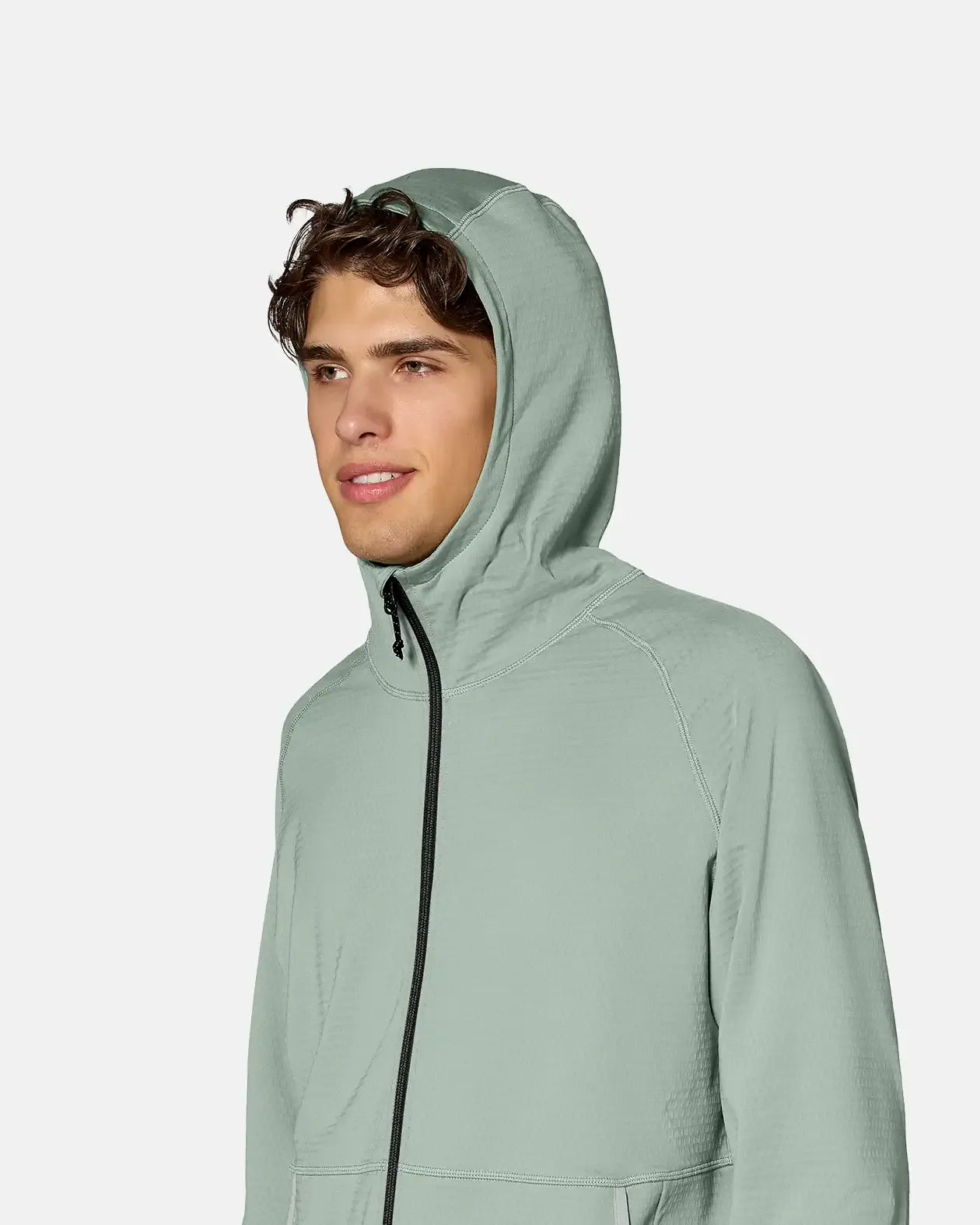 Jones Flagship Grid Fleece Hooded Jacket fleecejakke glacier gray resirkulert