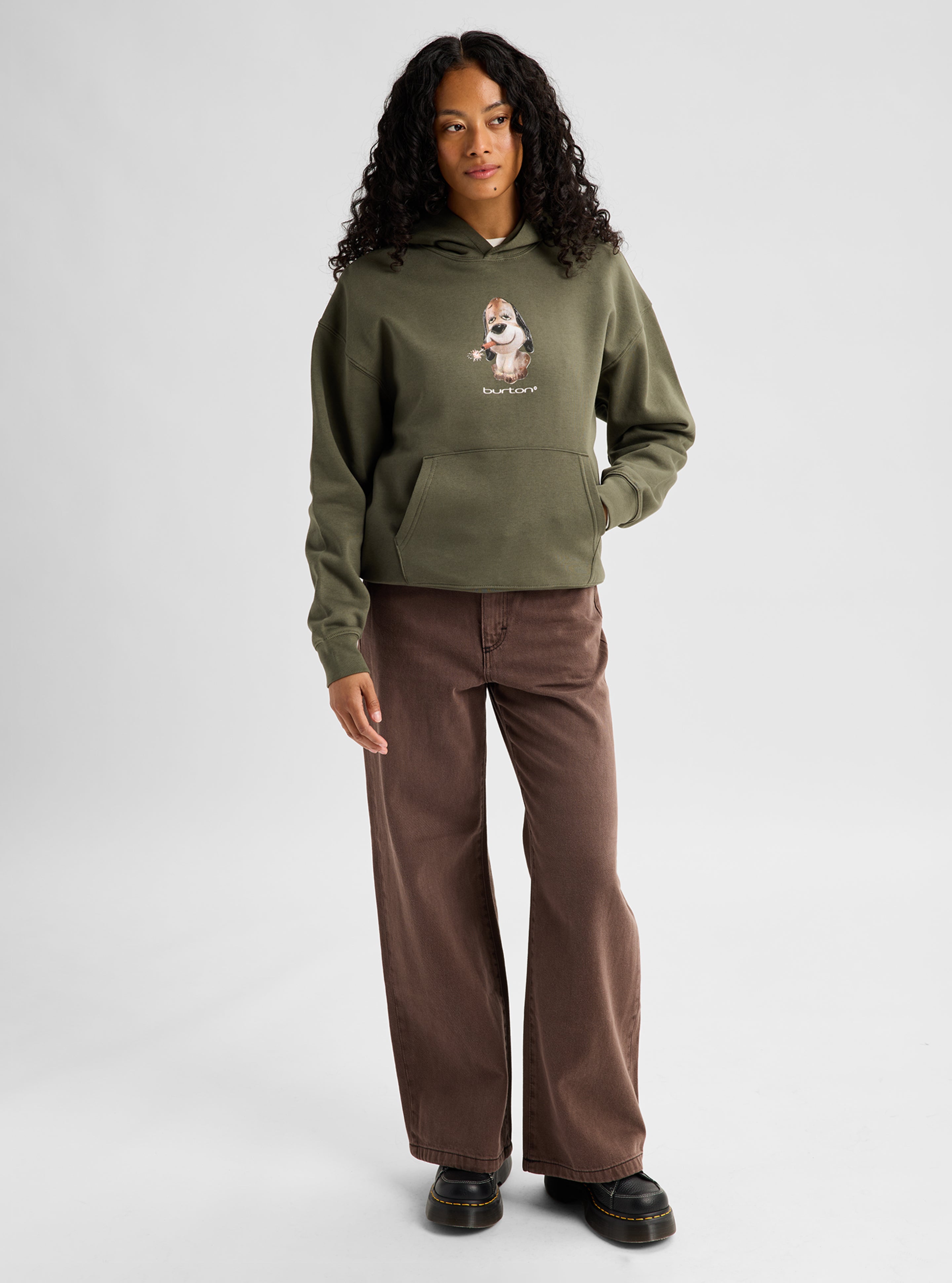 Burton Short Fuse Pullover hettegenser Khaki Green