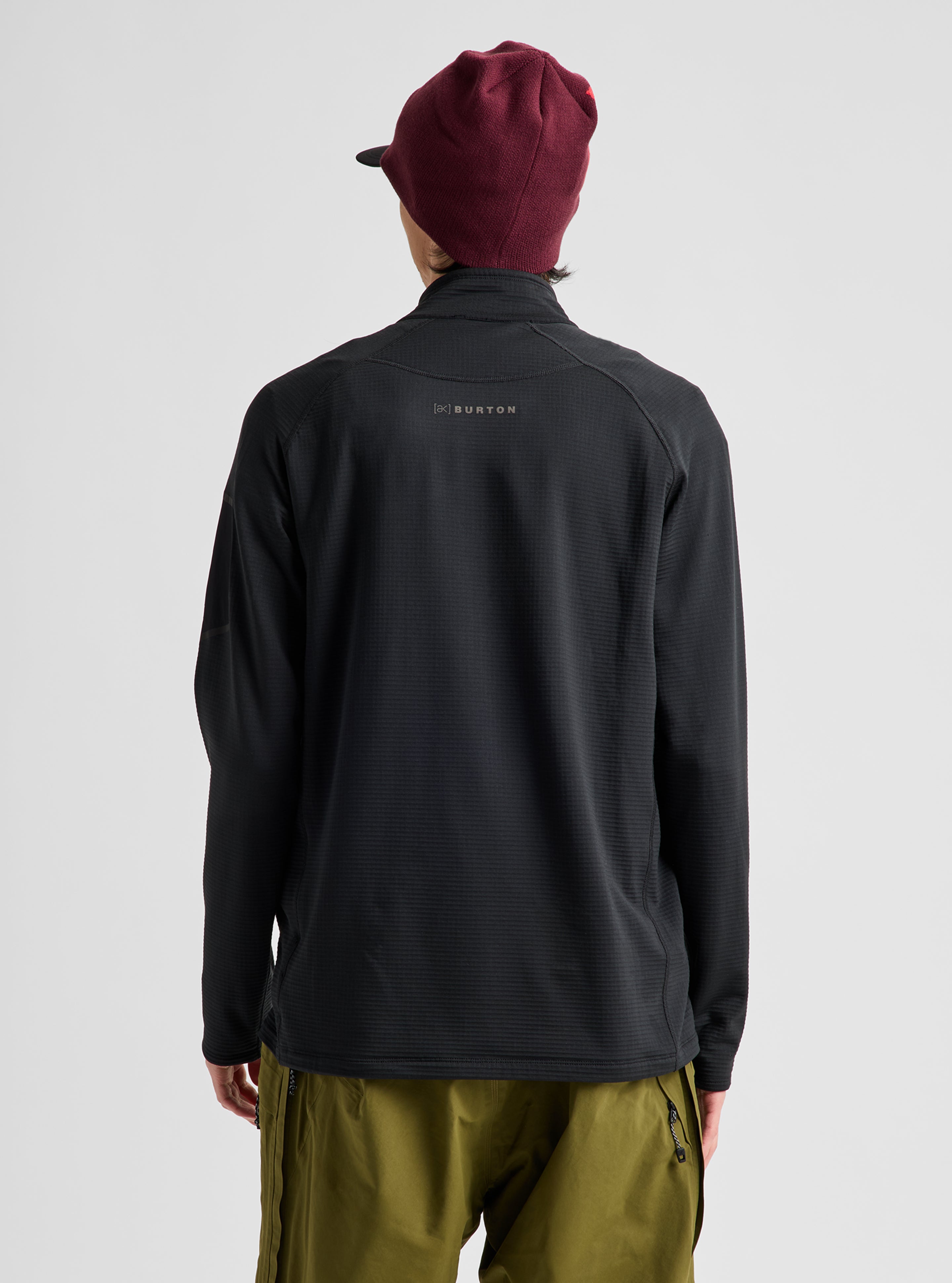 Burton ak Helium Grid half-zip fleece herre True Black pustende