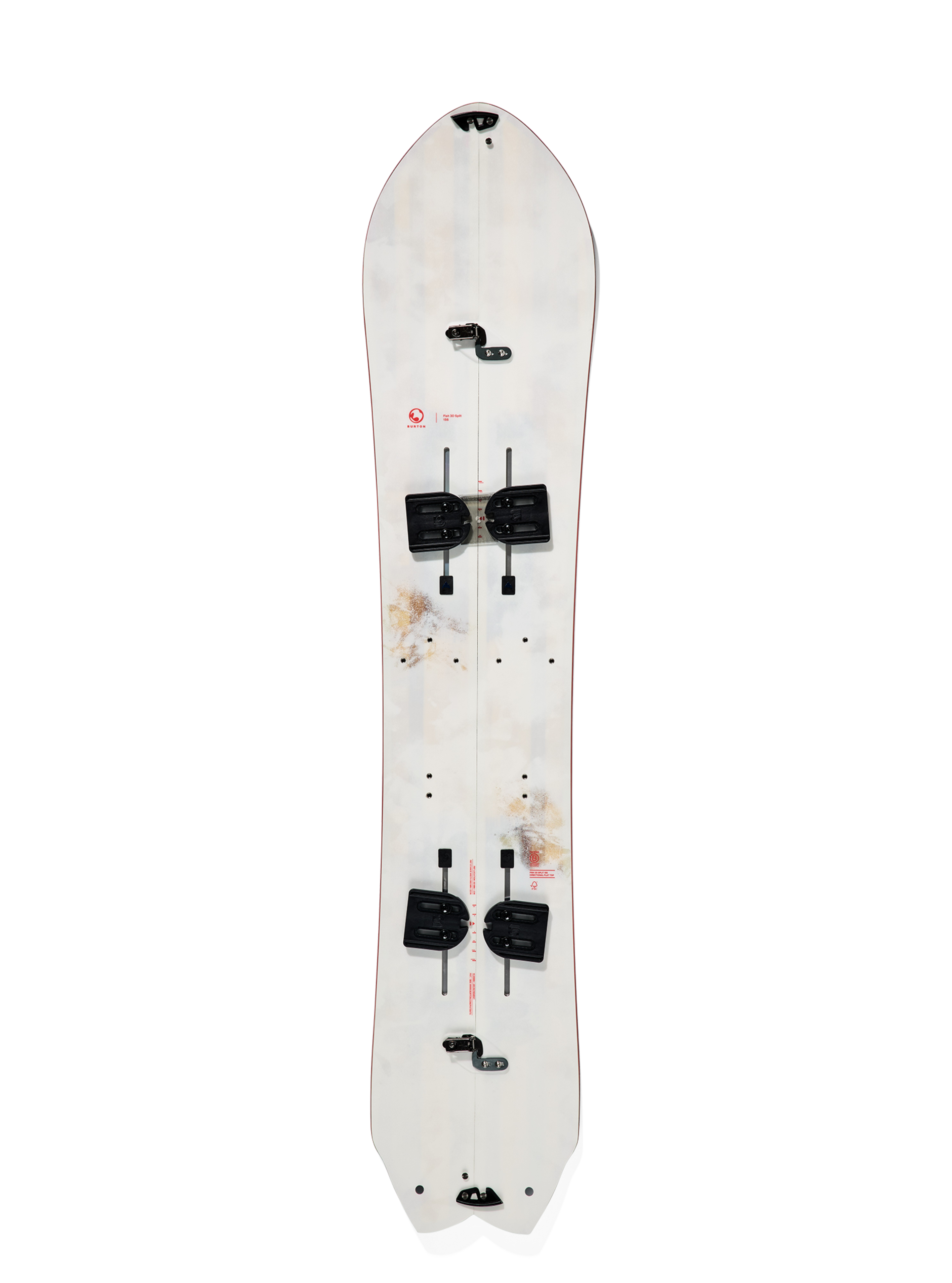Burton Fish 3D Flat Top splitboard Black/White 156 dyp snø