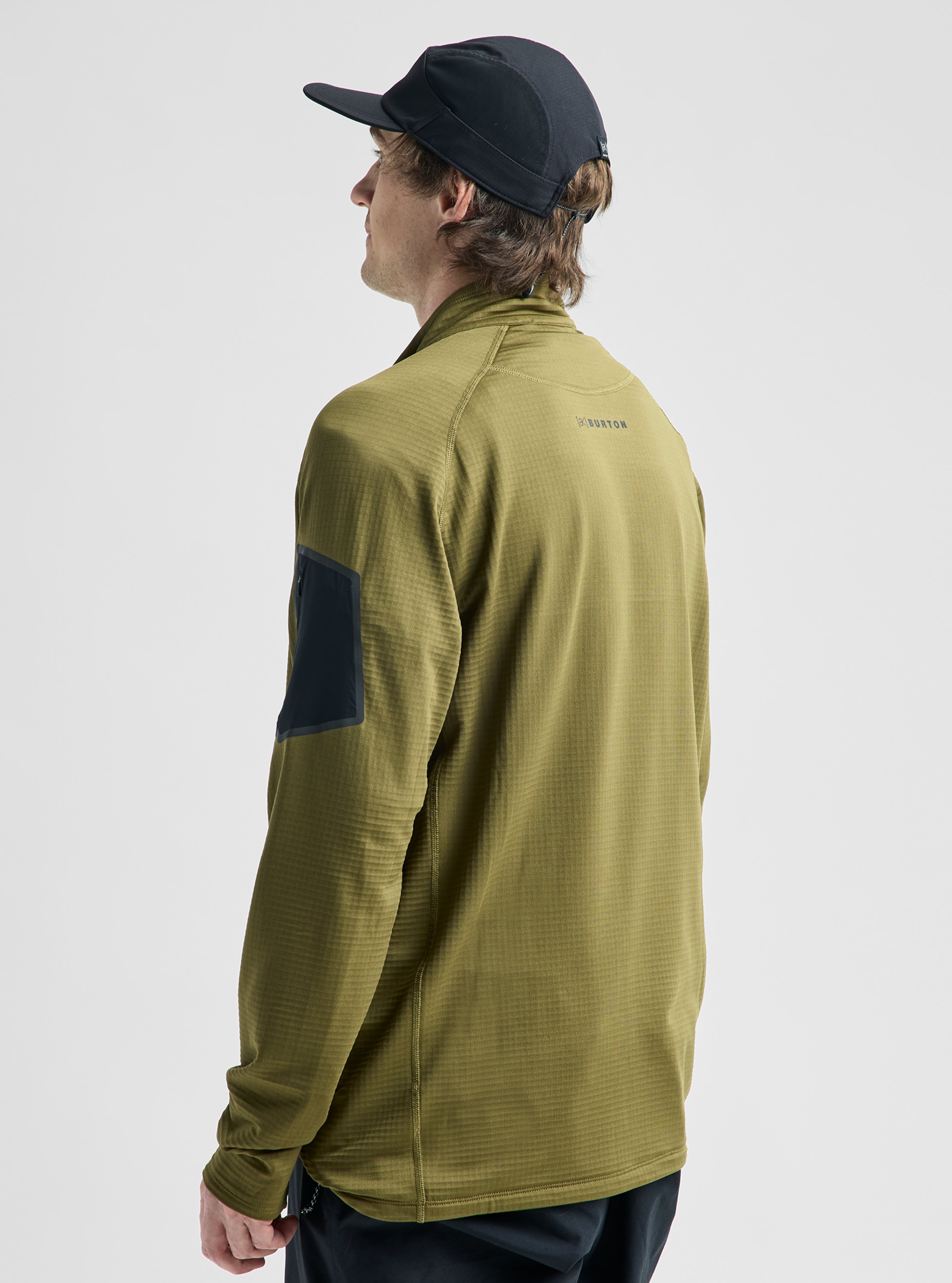 Burton ak Helium Grid half-zip fleece herre True Black pustende