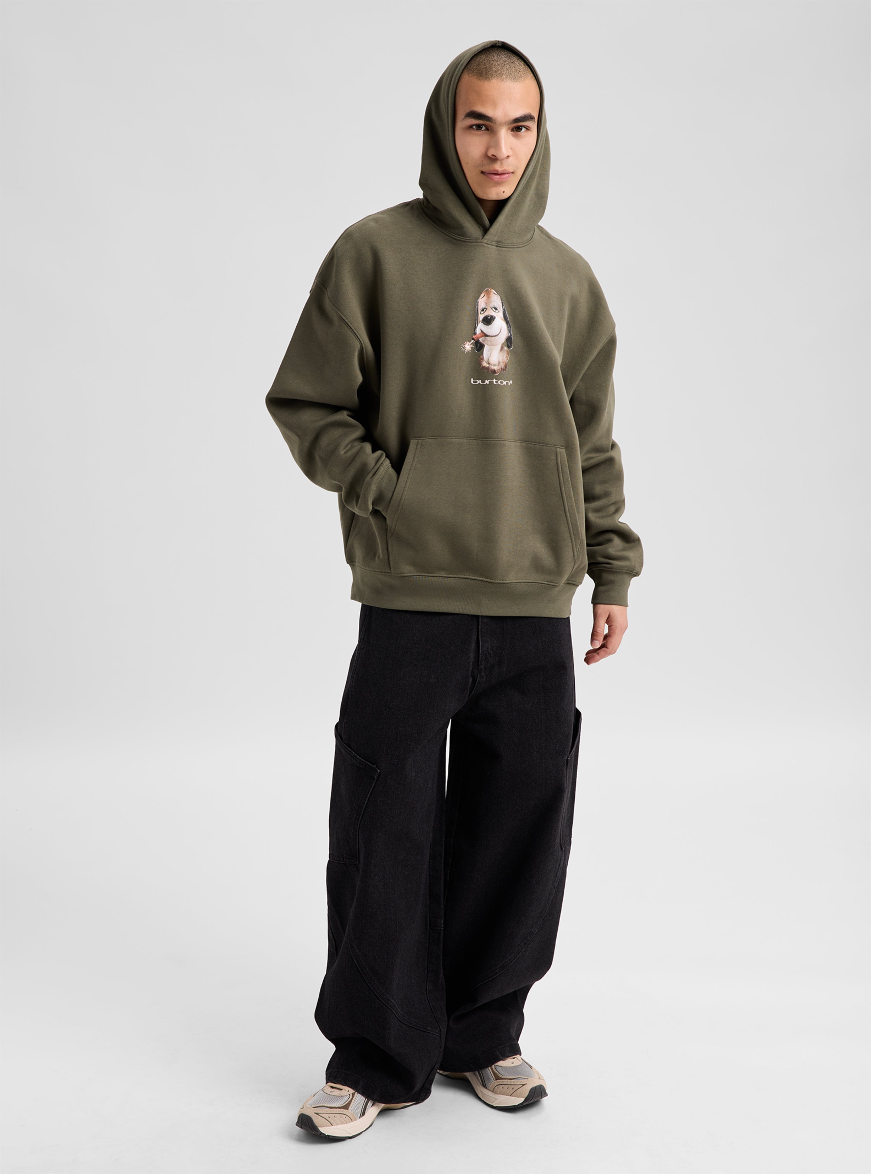 Burton Short Fuse Pullover hettegenser Khaki Green