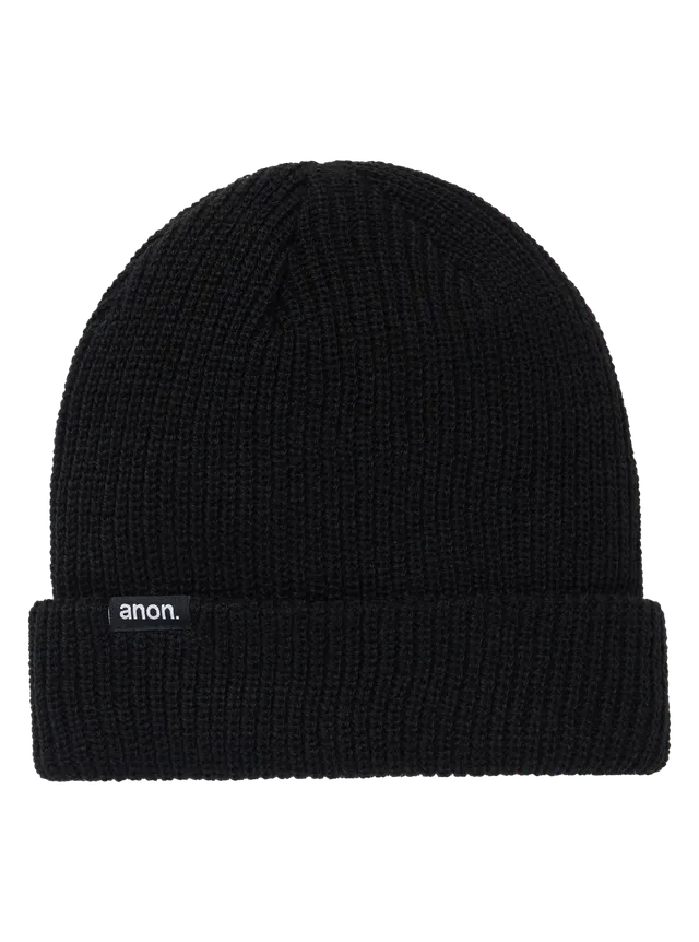 Anon Cuff Beanie lue True Black OS med oppbrett