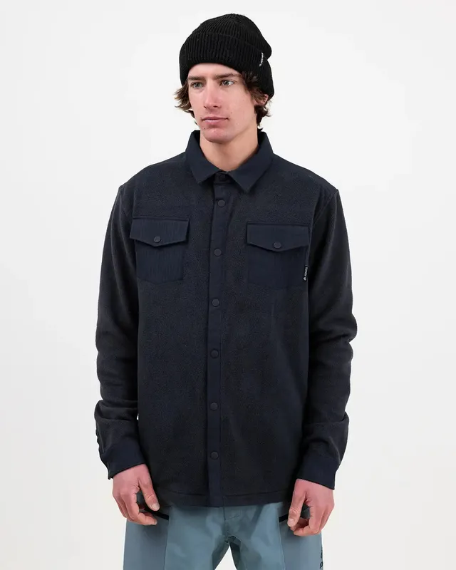 Jones December fleece skjorte stealth black lag