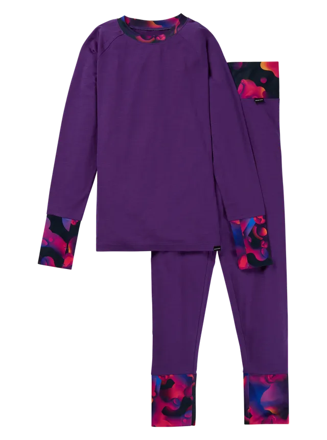 Burton Merino Wool Base Layer Set ullundertøy barn lett lilla