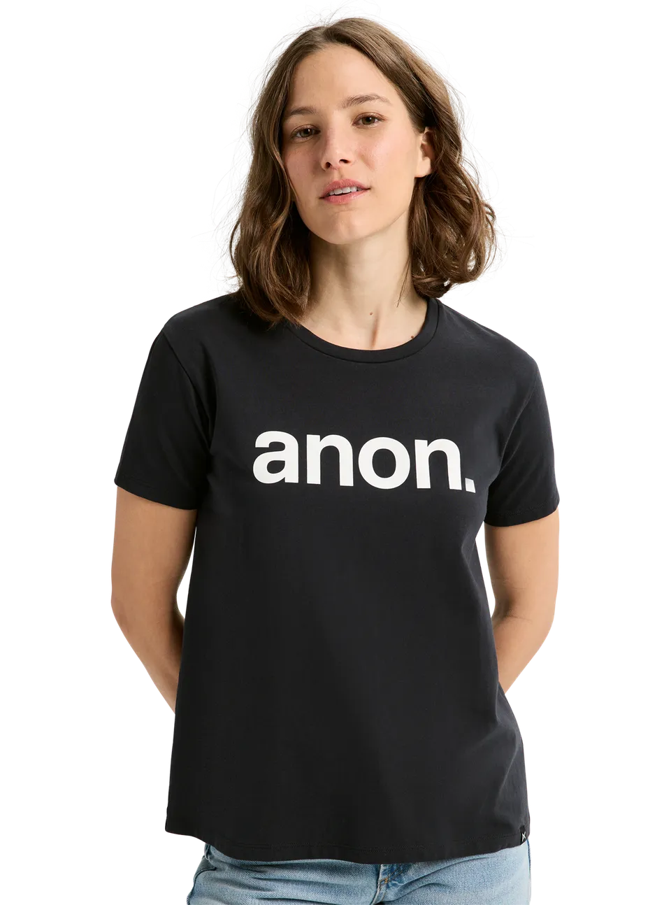 Anon Short Sleeve T-skjorte dame True Black bomull