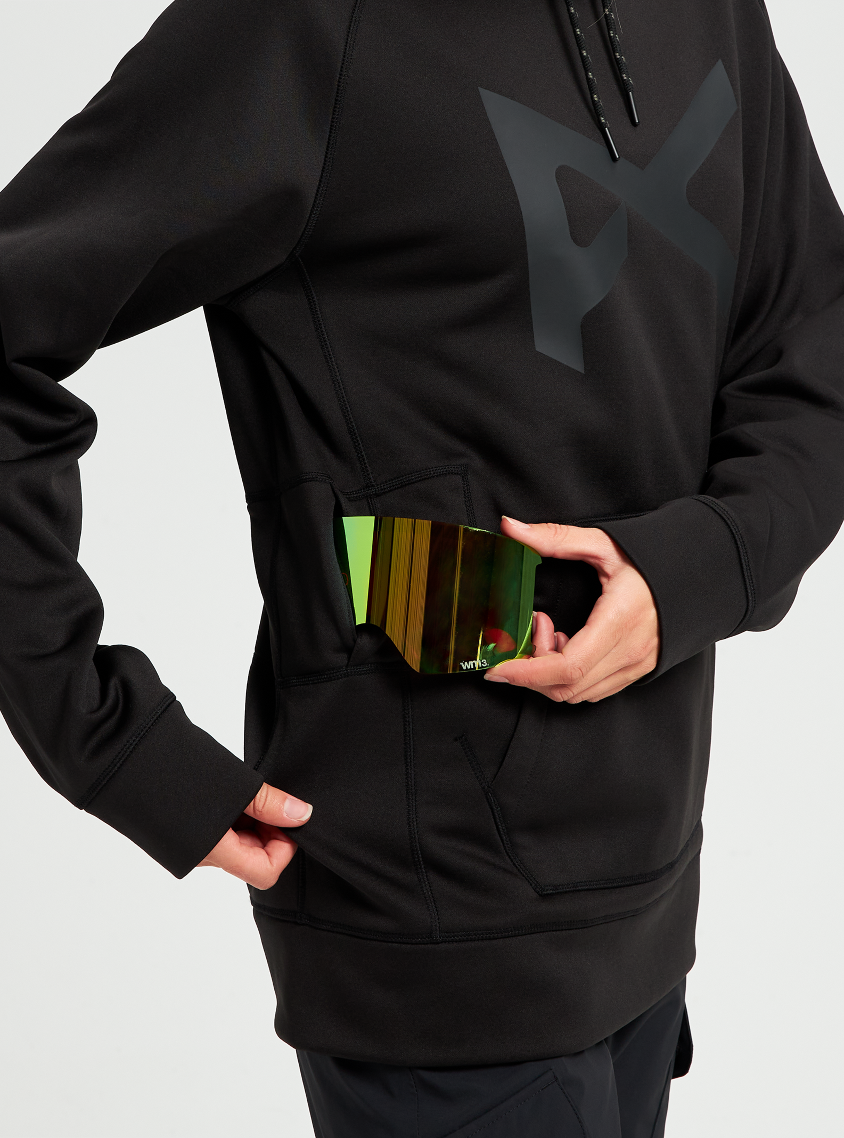 Anon MFI Pullover Hoodie hettegenser Terracotta Black fleece